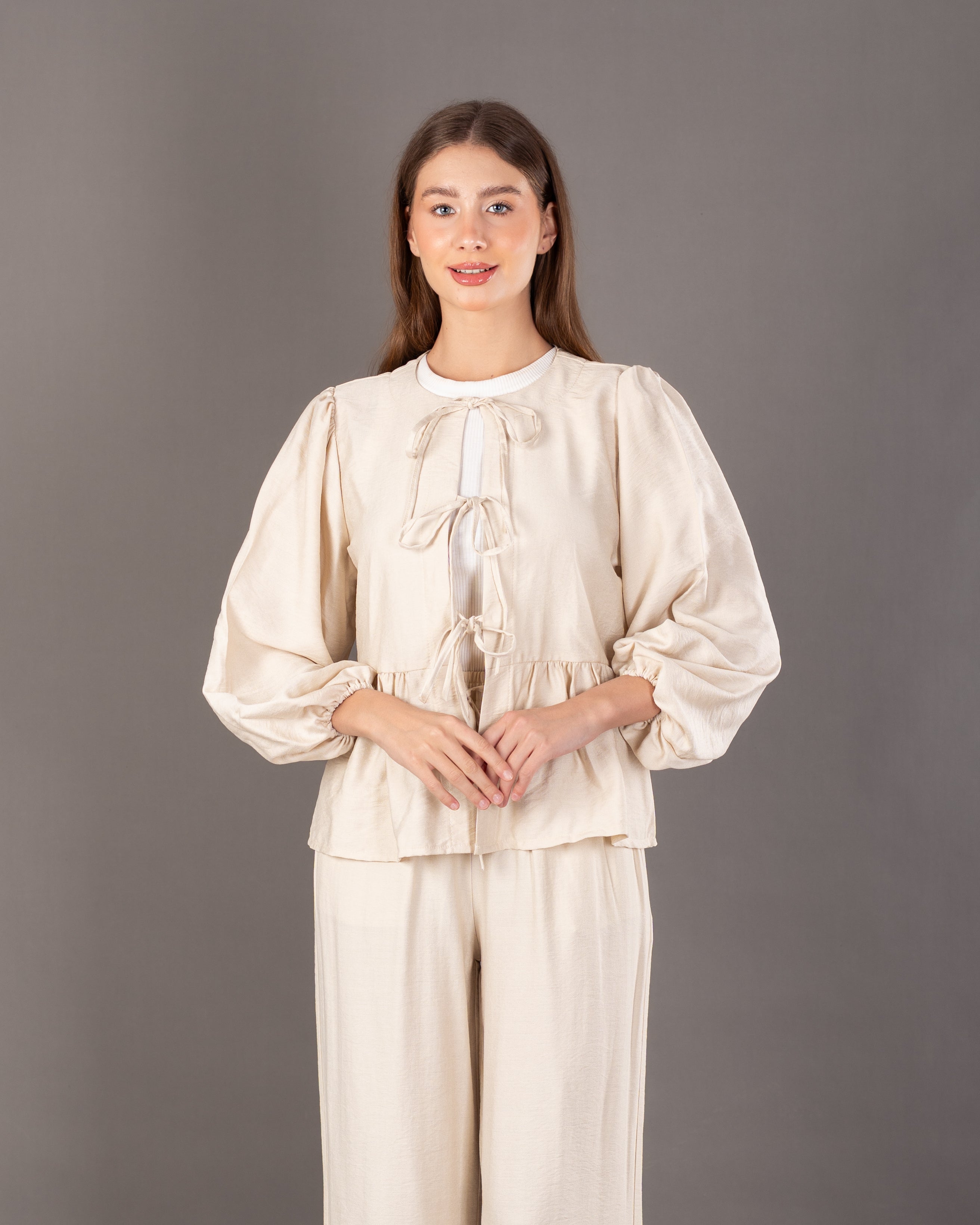 Wide Blouse - With Front Tie