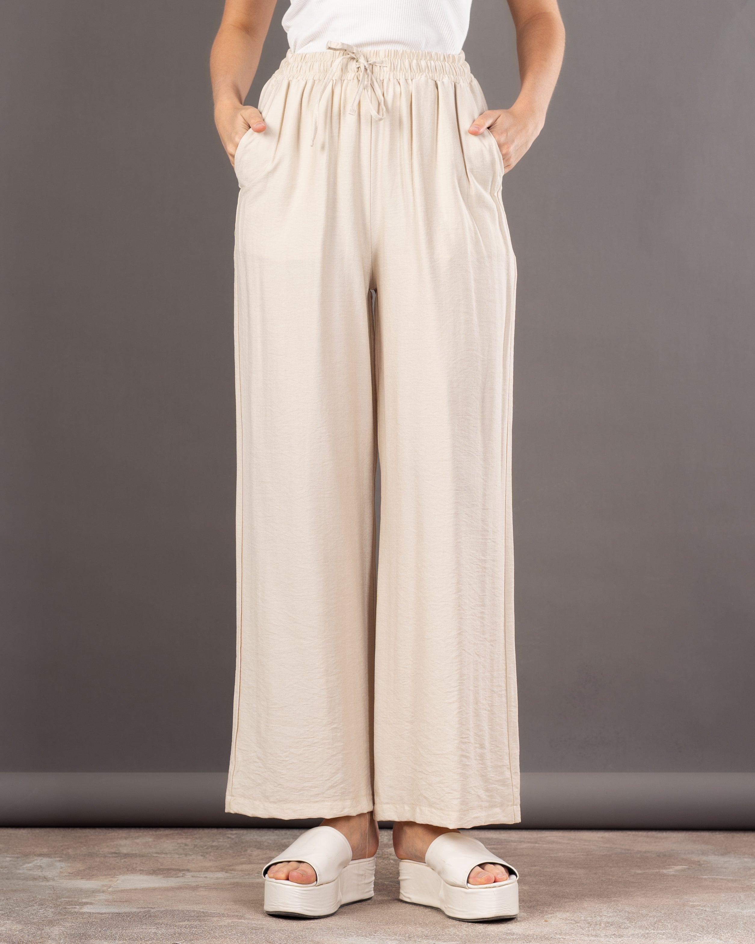 Plain Colored - Trouser With Drawstring