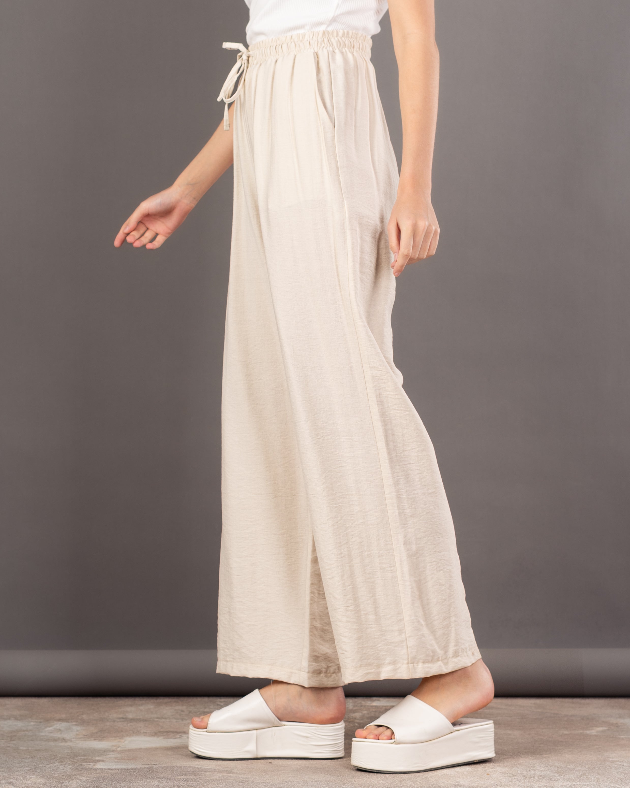 Plain Colored - Trouser With Drawstring