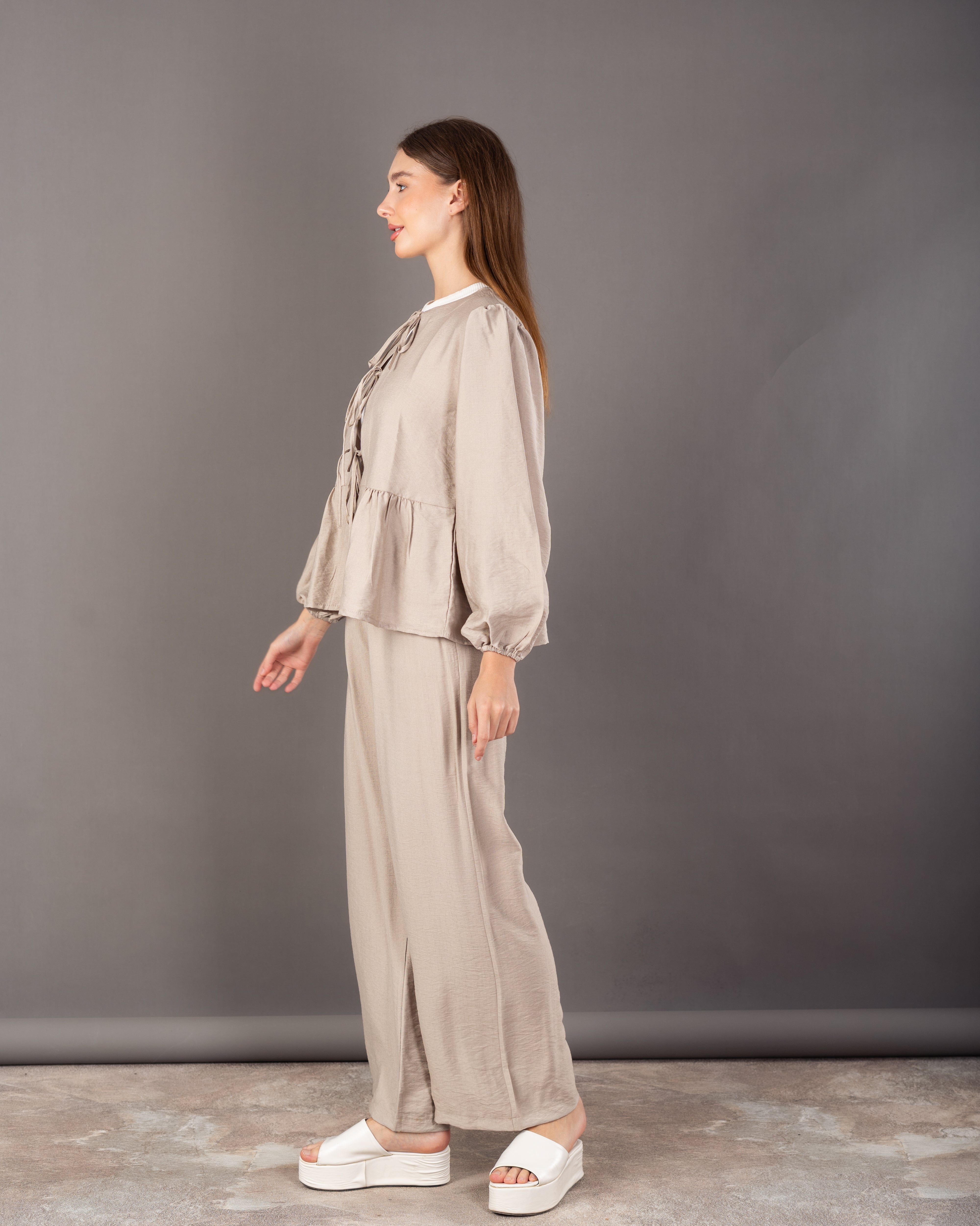 Wide Blouse - With Front Tie