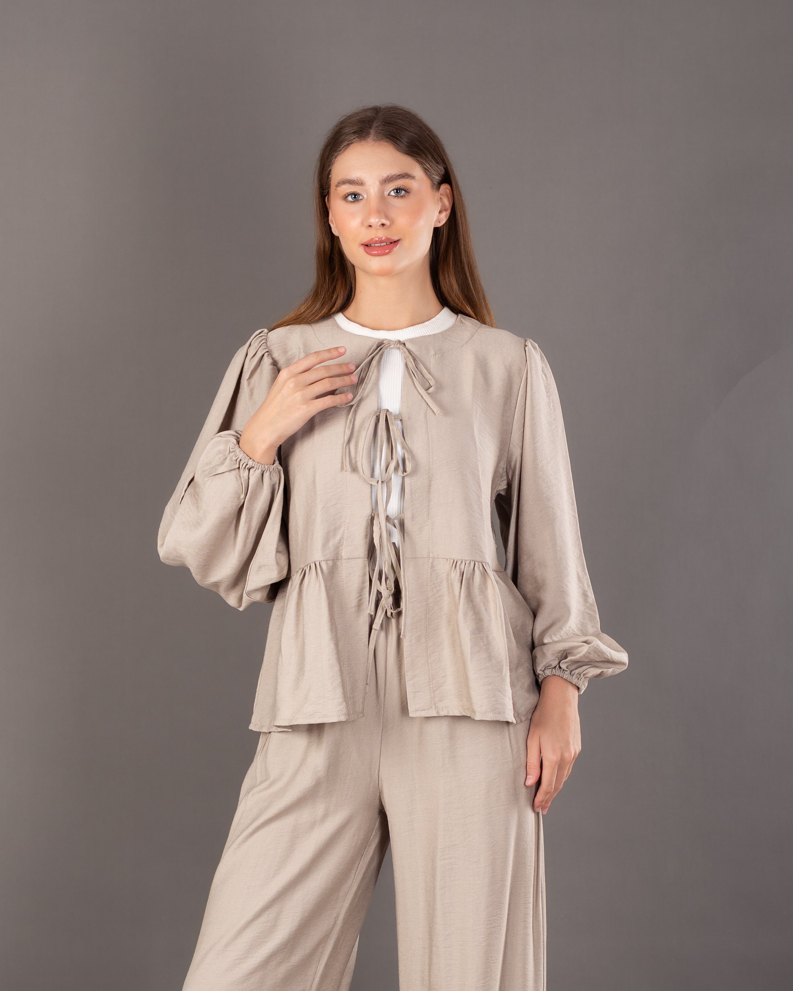 Wide Blouse - With Front Tie