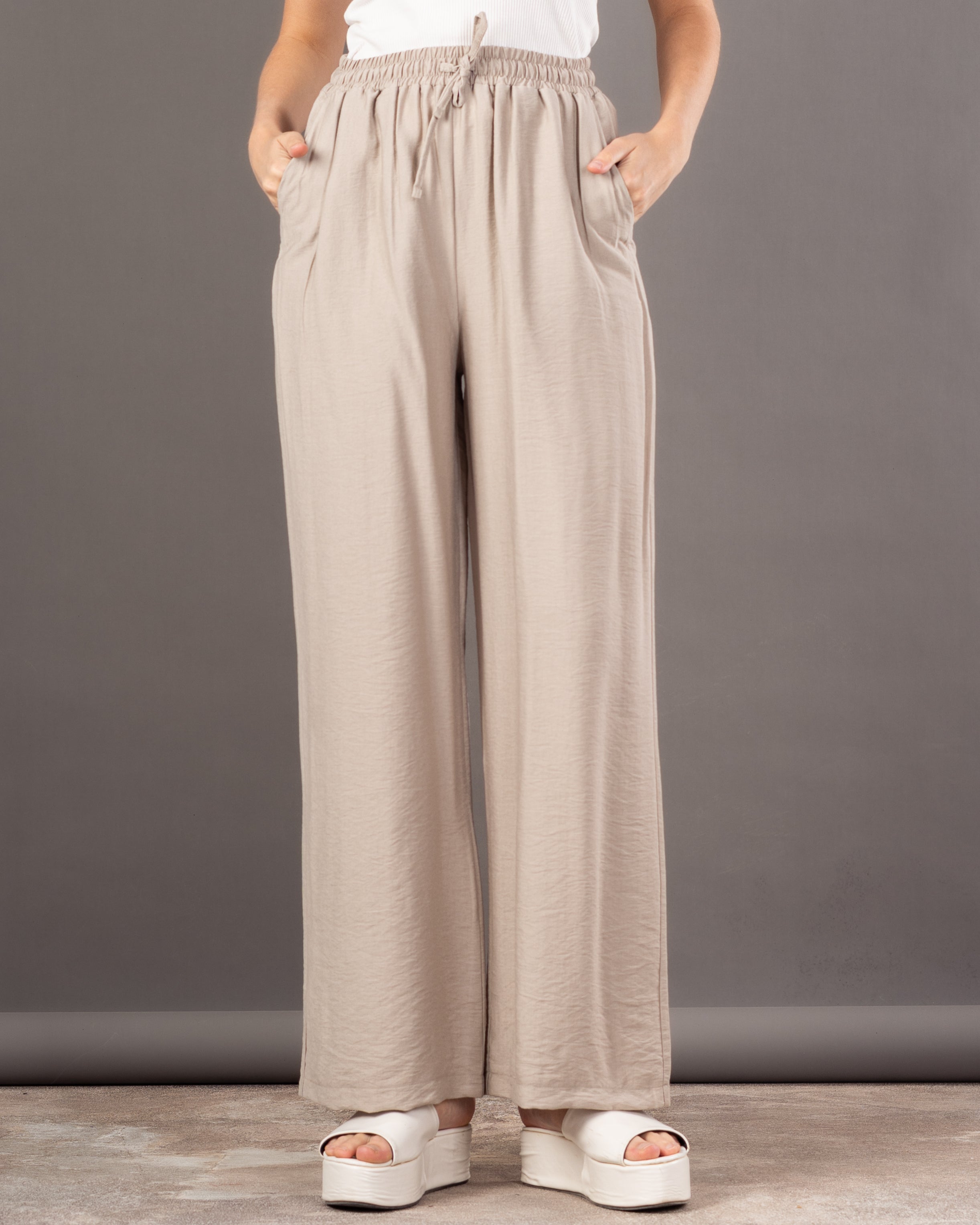 Plain Colored - Trouser With Drawstring