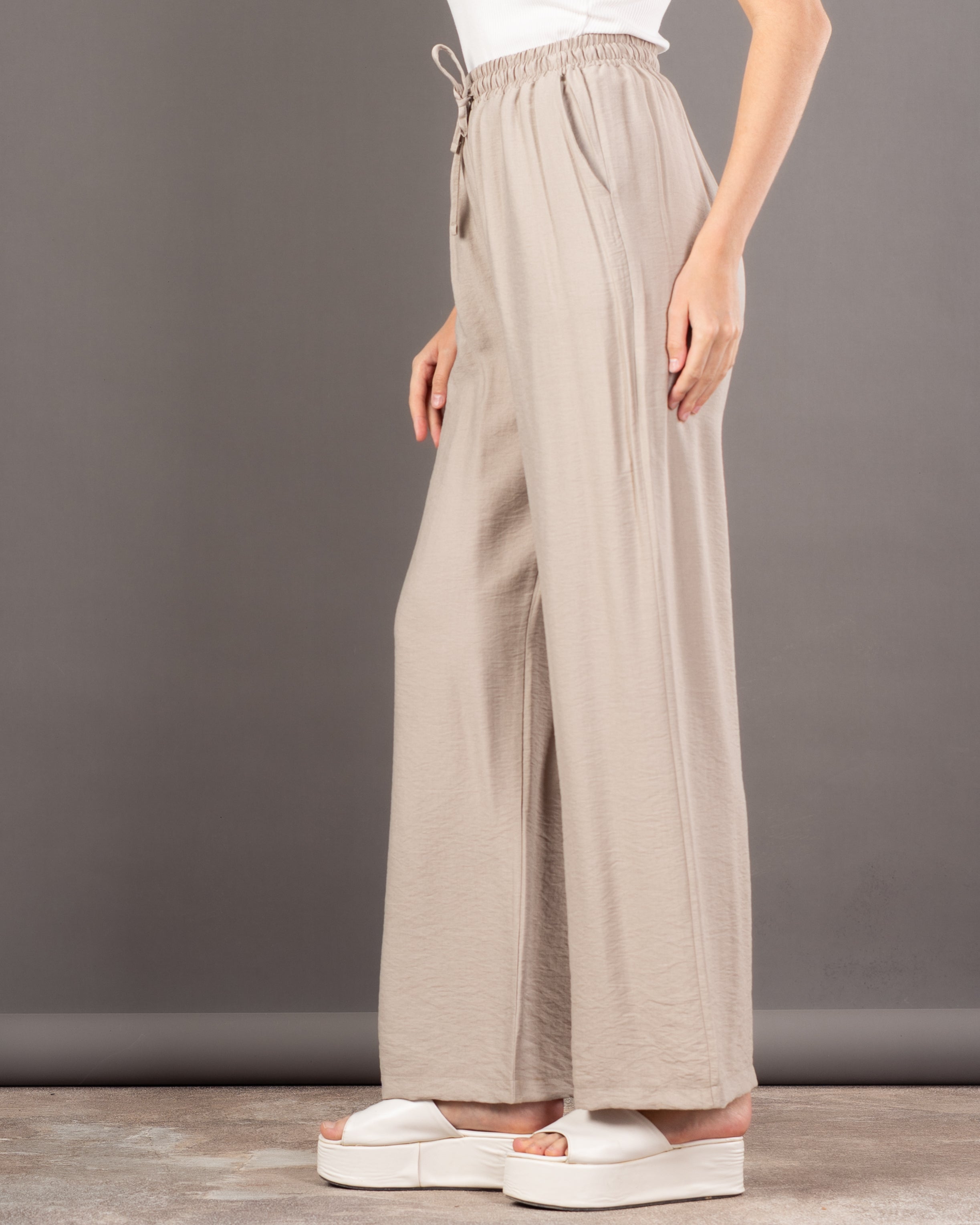 Plain Colored - Trouser With Drawstring