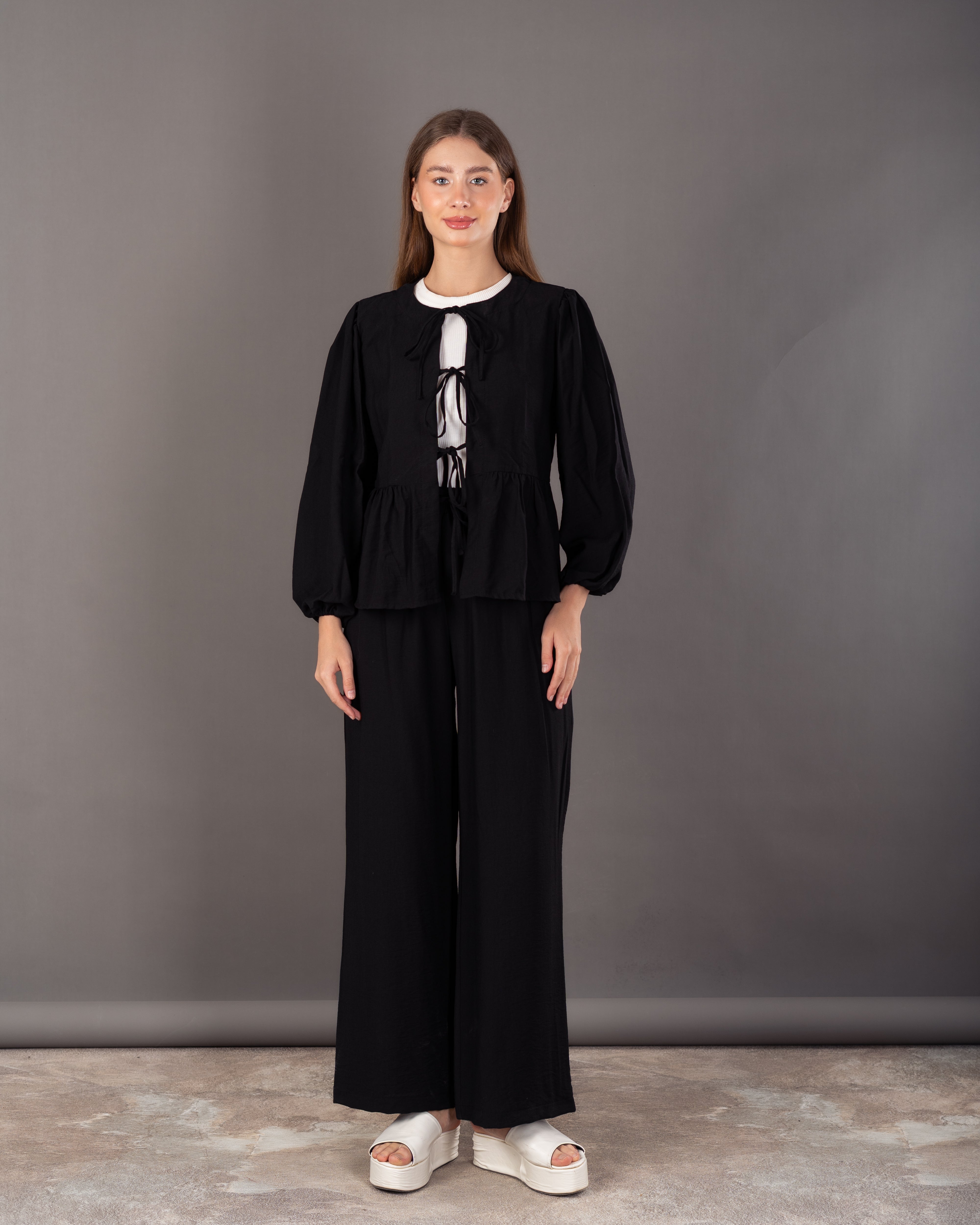 Wide Blouse - With Front Tie