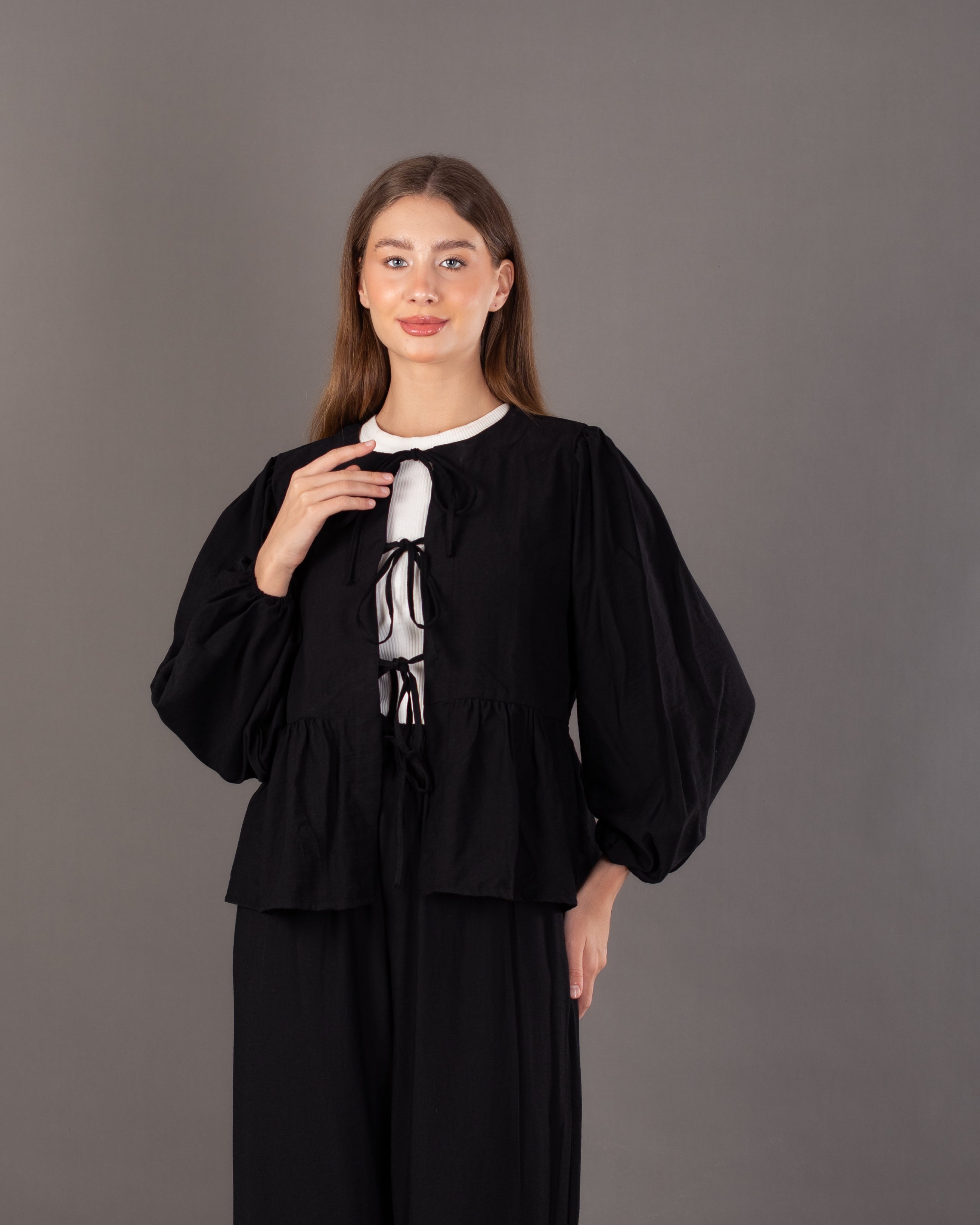 Wide Blouse - With Front Tie