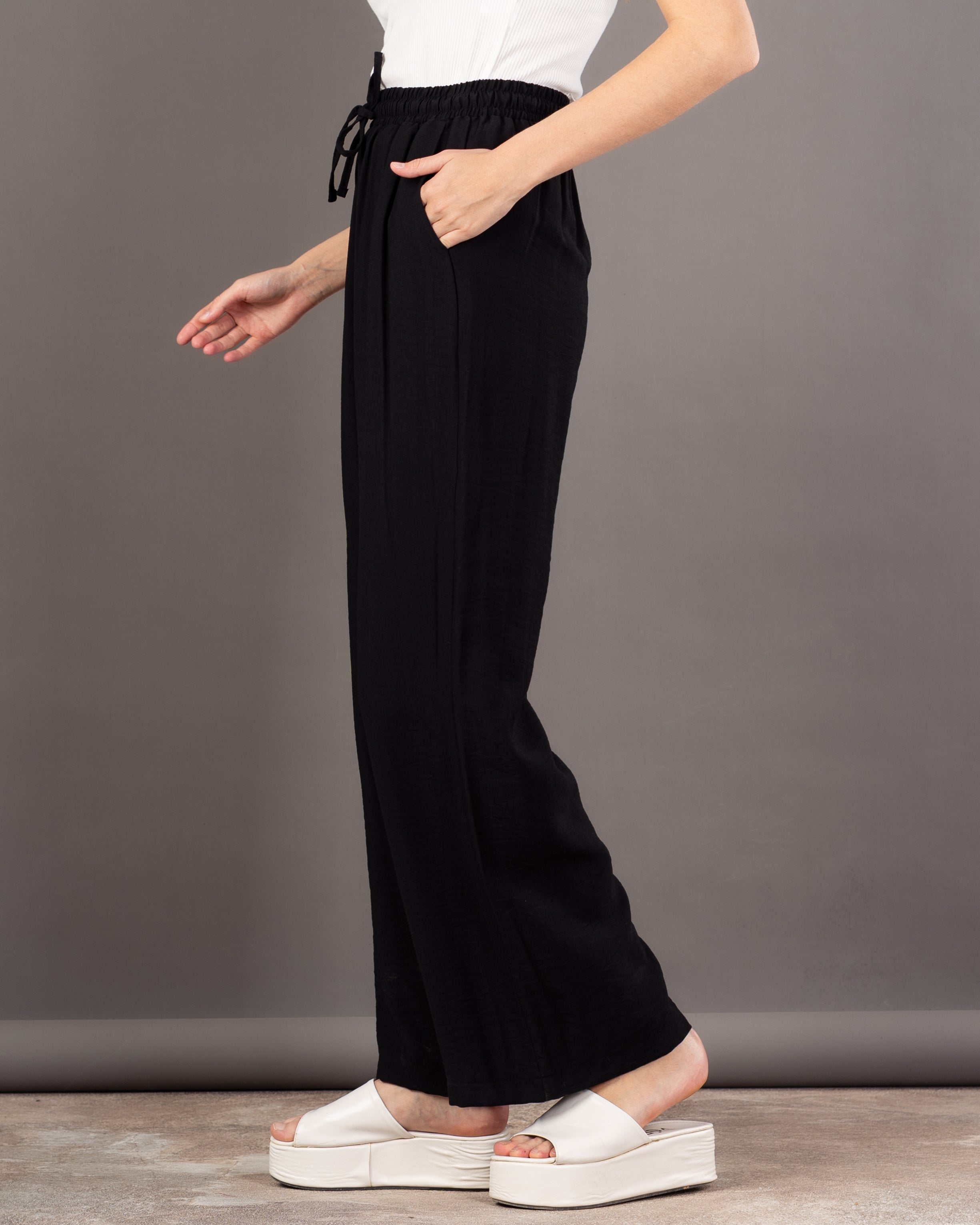 Plain Colored - Trouser With Drawstring