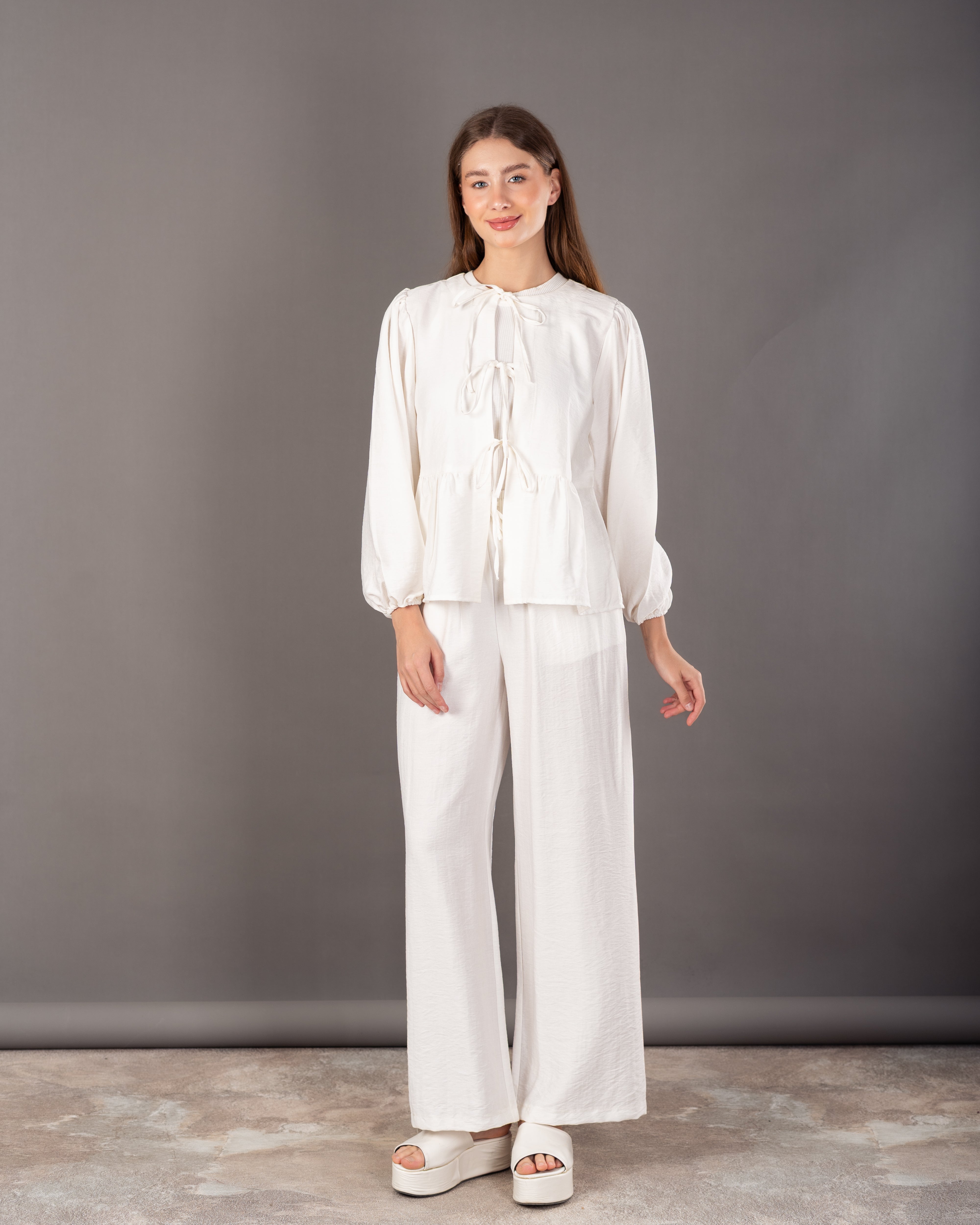 Wide Blouse - With Front Tie