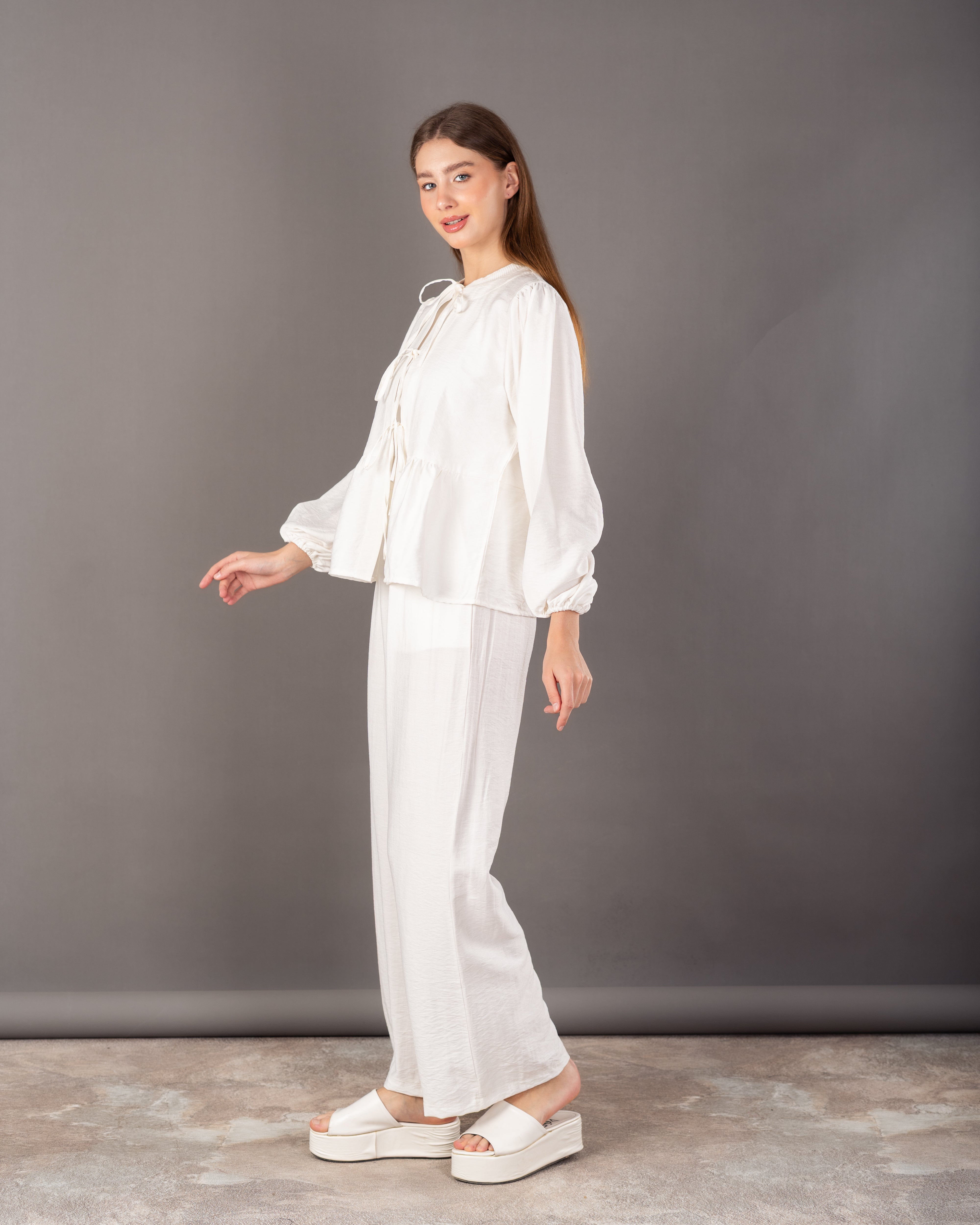 Wide Blouse - With Front Tie