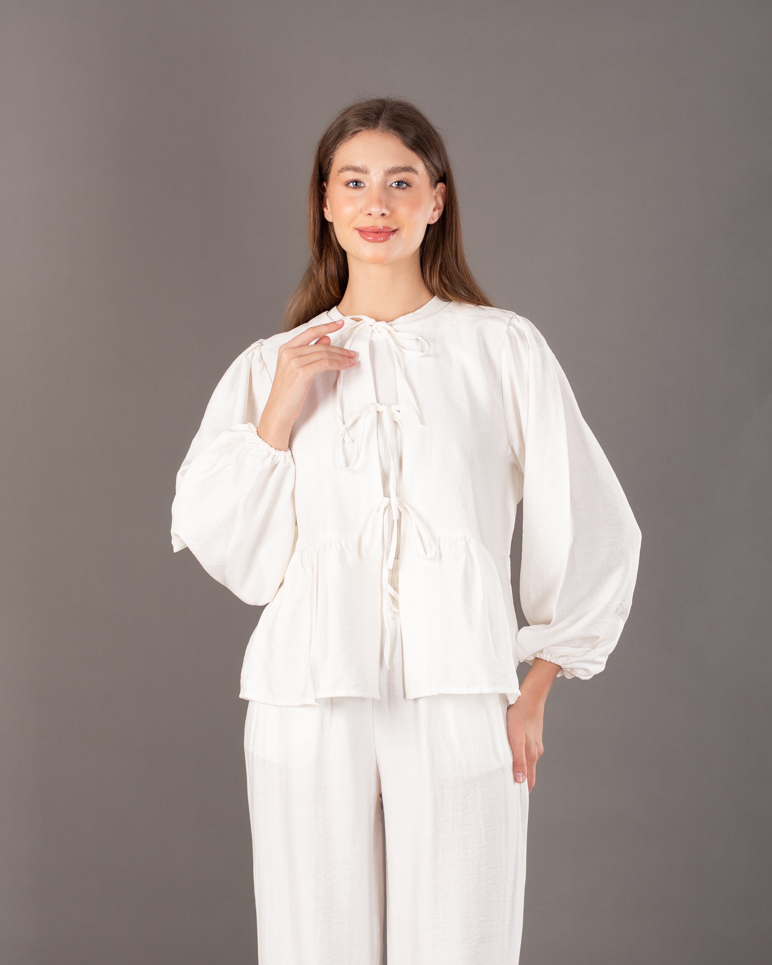 Wide Blouse - With Front Tie