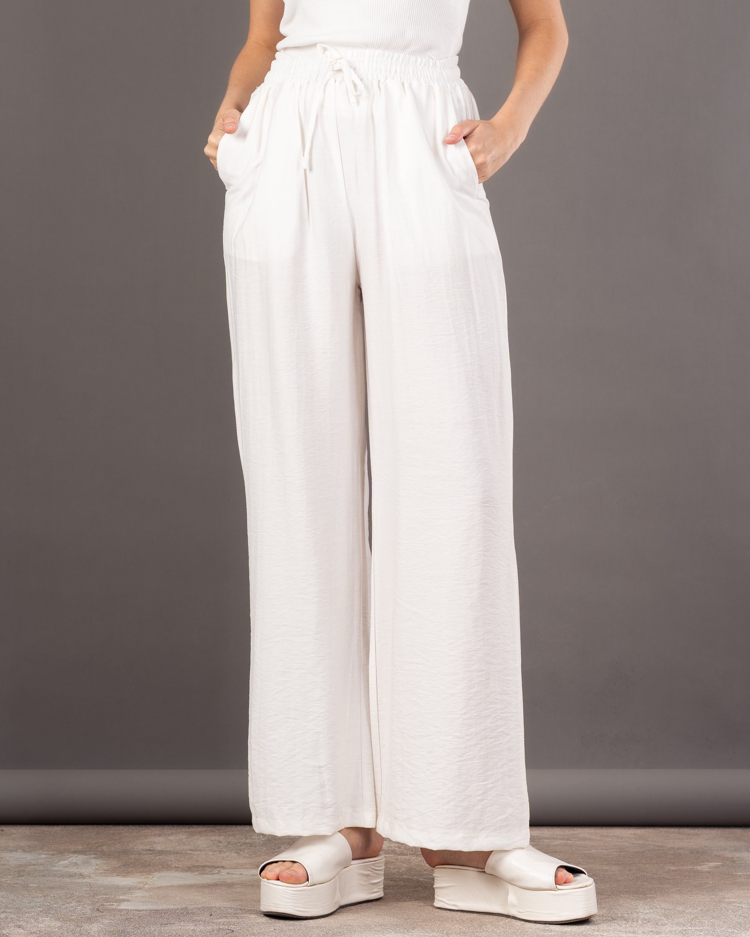 Plain Colored - Trouser With Drawstring