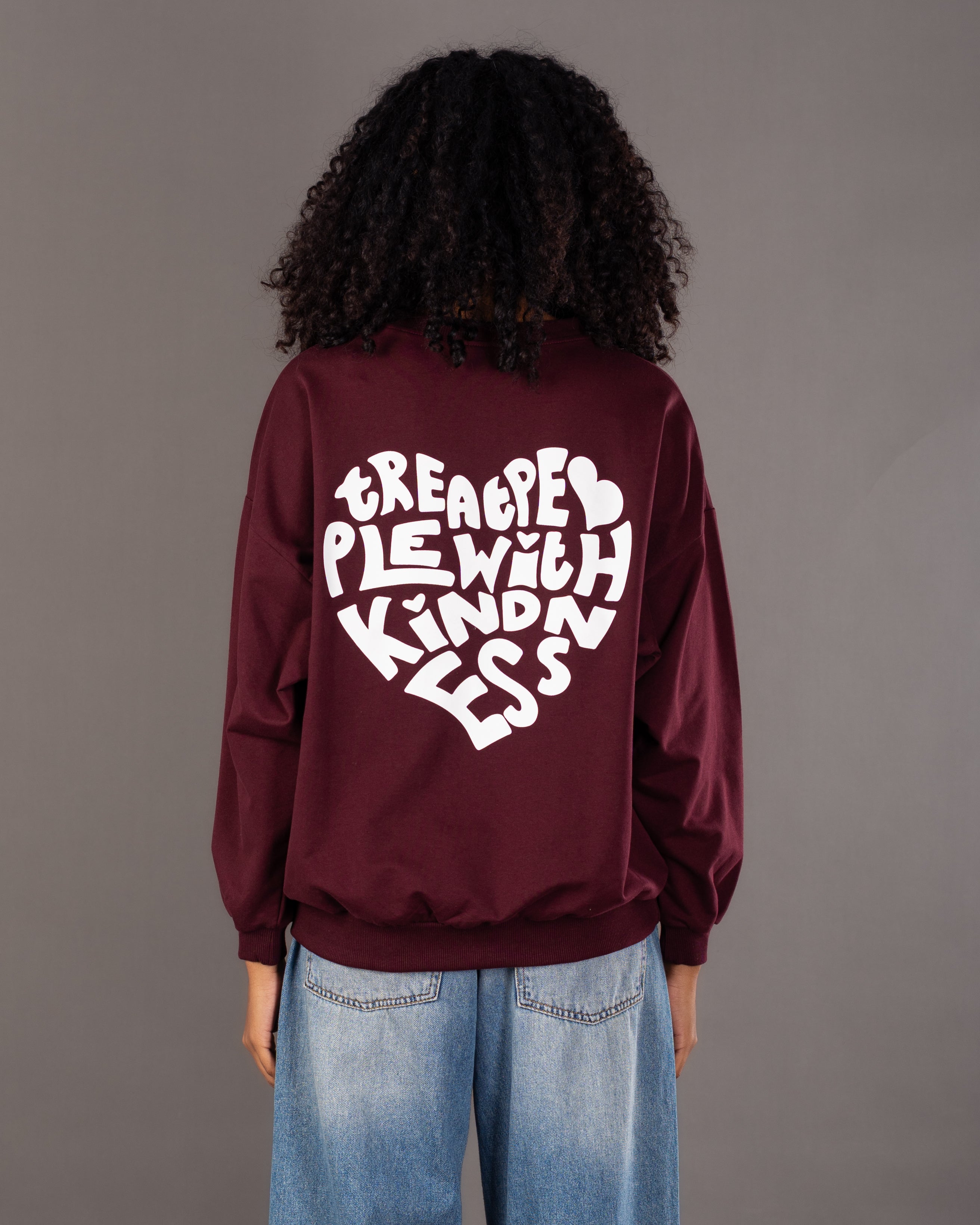 Heart Text Back - Print Sweatshirt