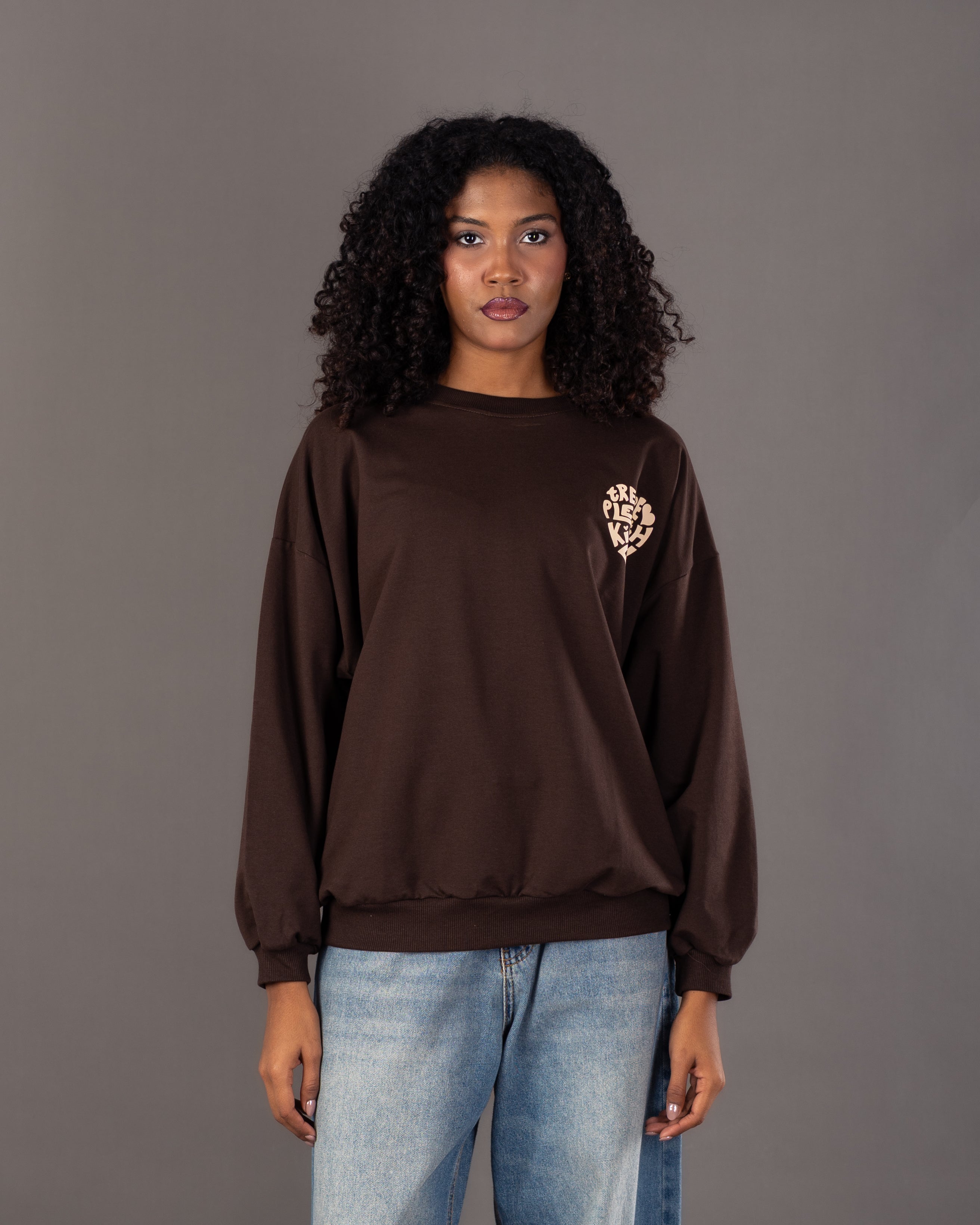 Heart Text Back - Print Sweatshirt