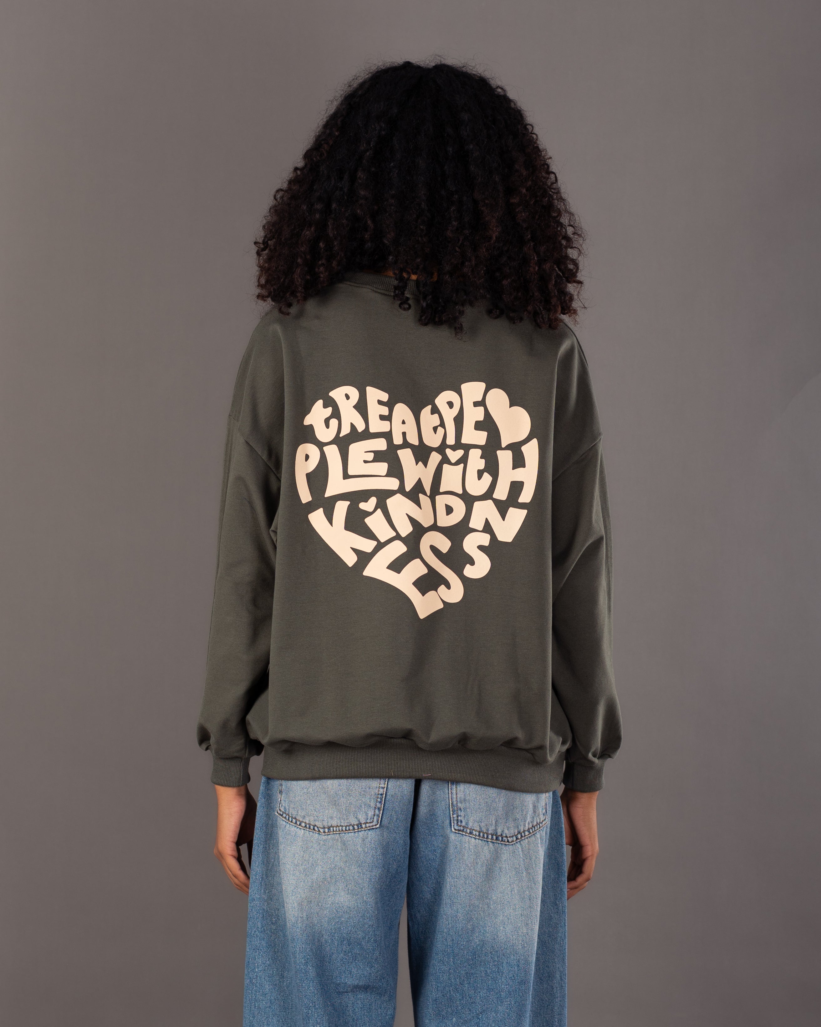 Heart Text Back - Print Sweatshirt