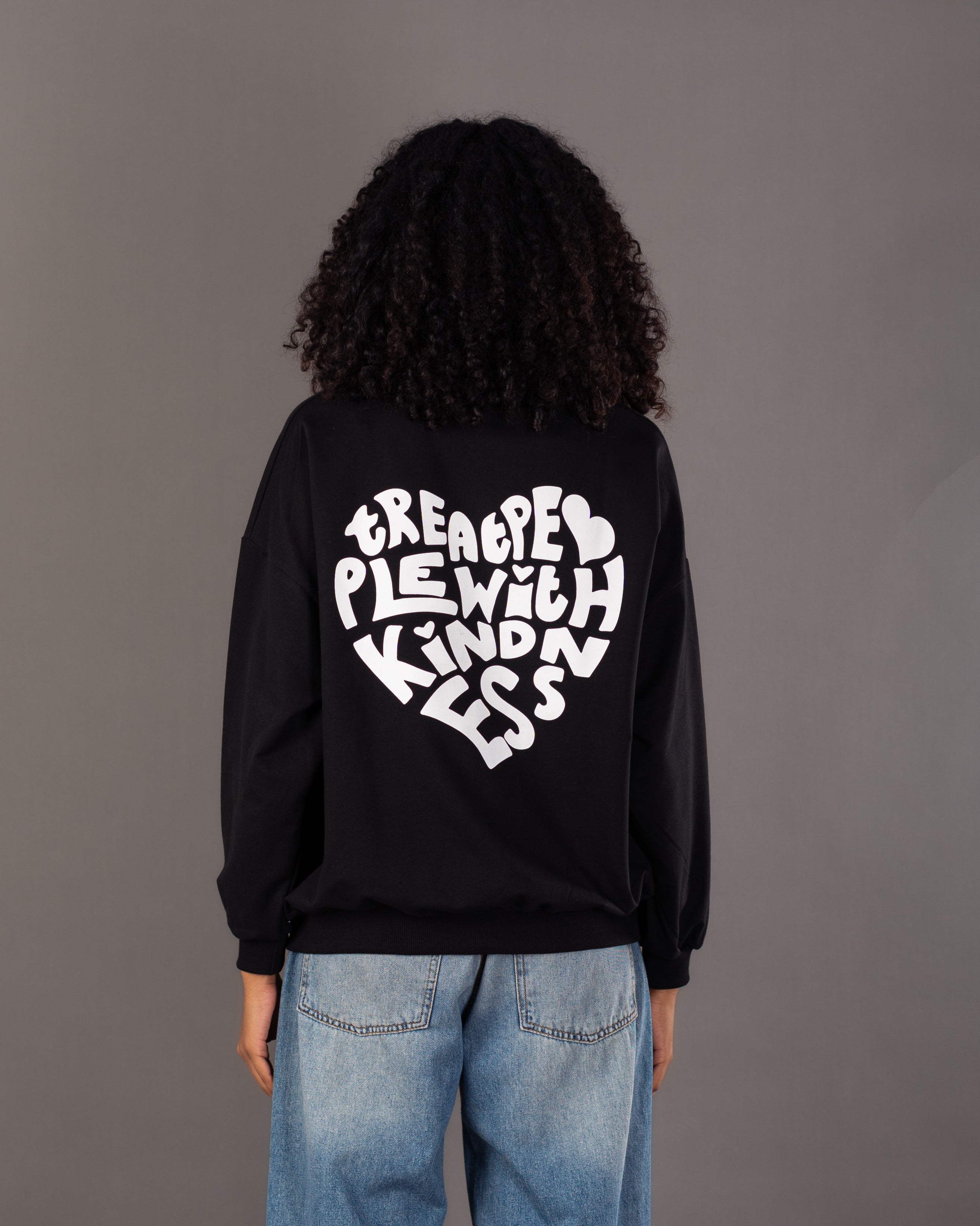 Heart Text Back - Print Sweatshirt