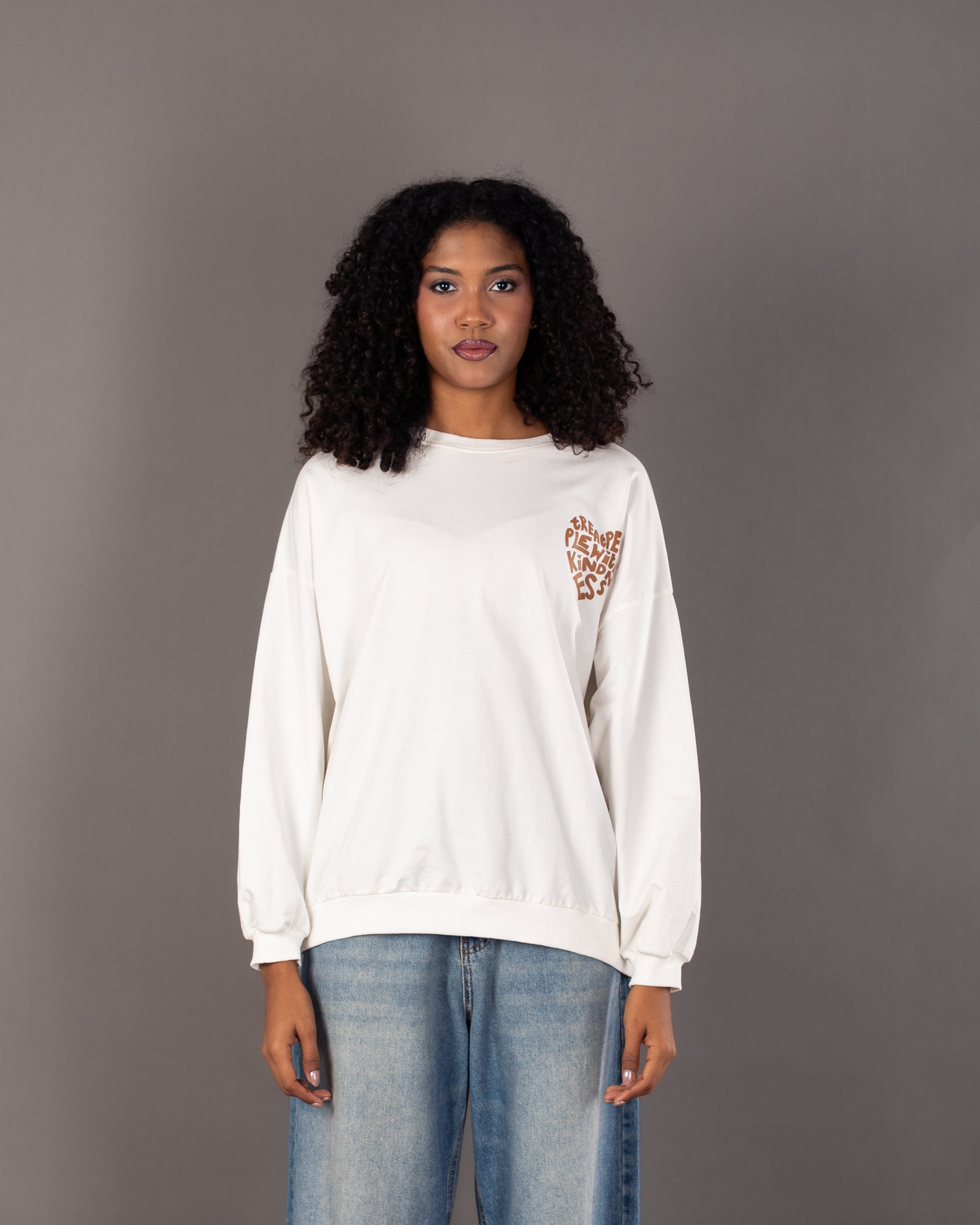 Heart Text Back - Print Sweatshirt