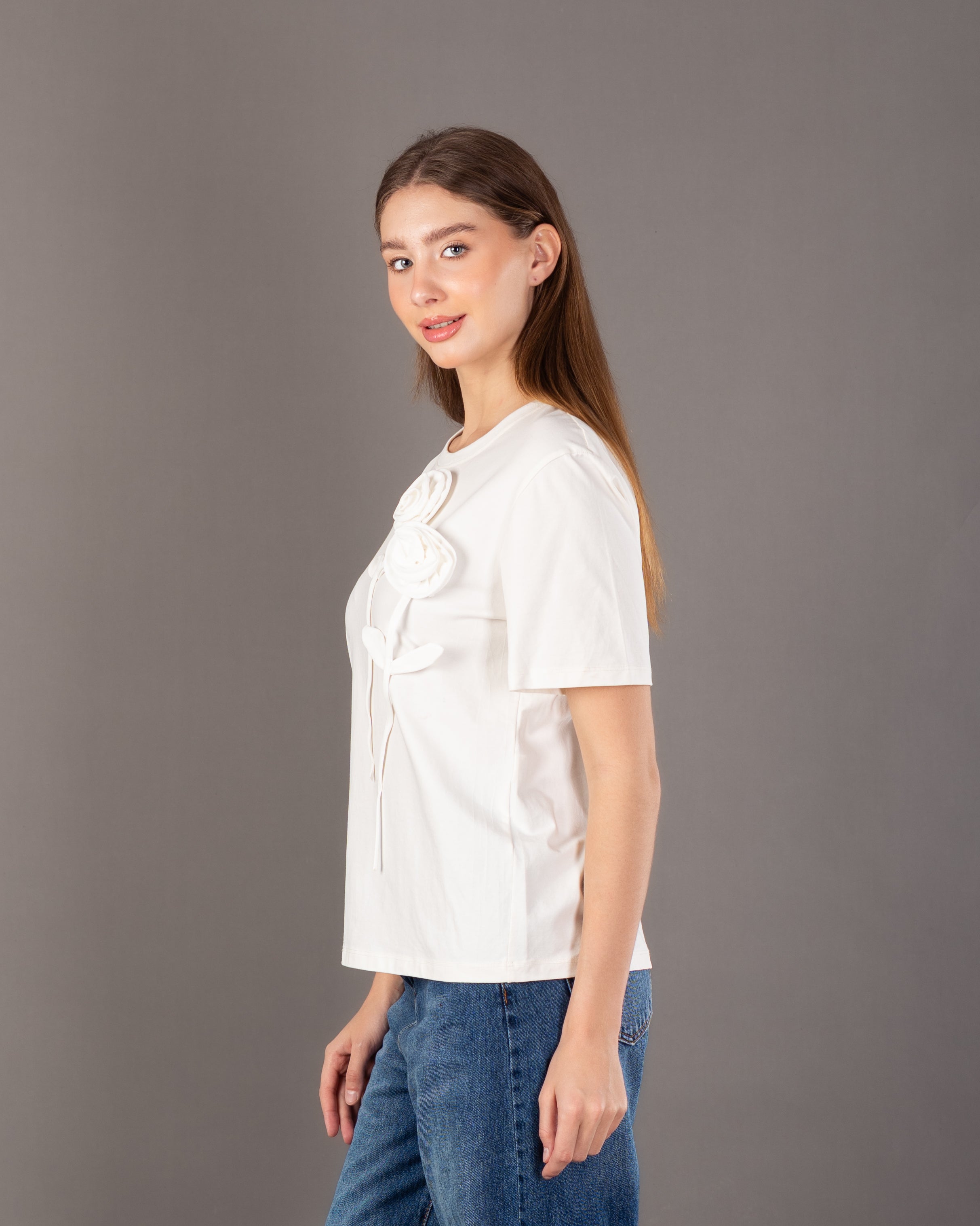 Double Floral Chest T-Shirt