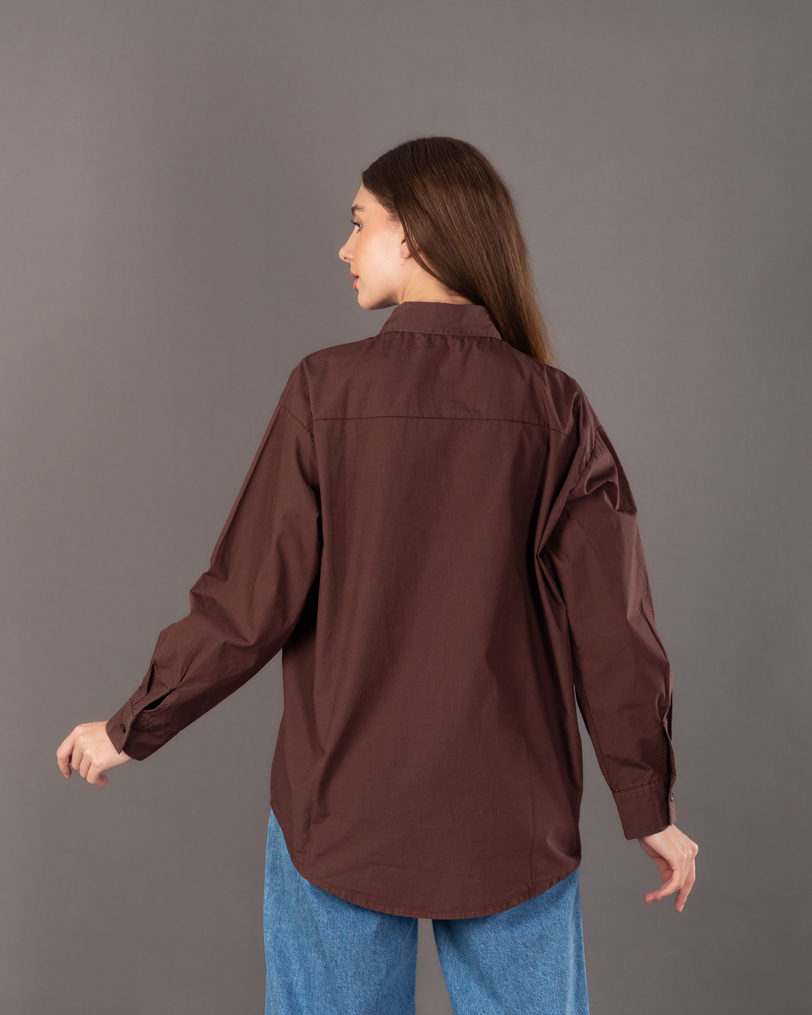 Long Plain Shirt - With Colored Buttons