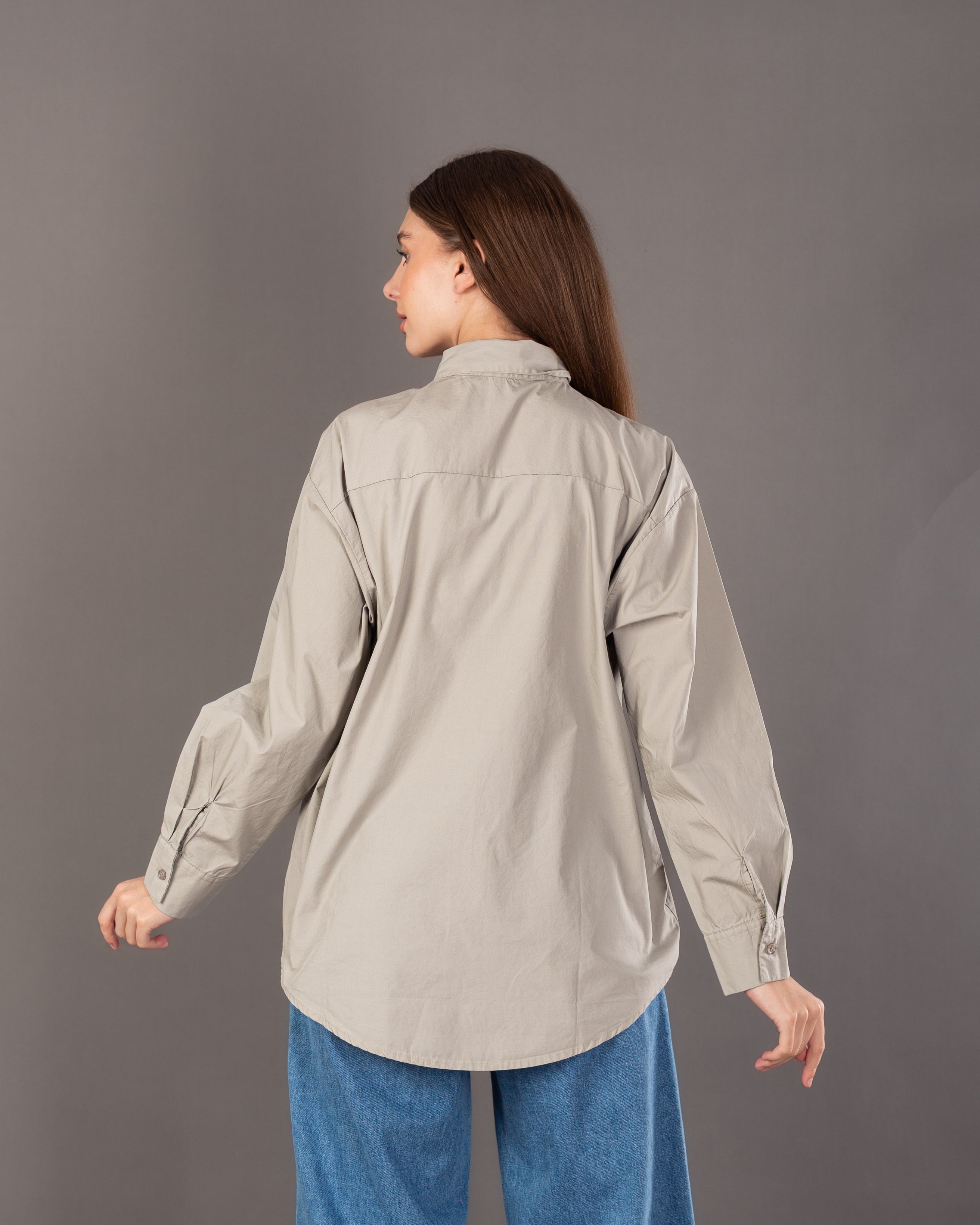 Long Plain Shirt - With Colored Buttons