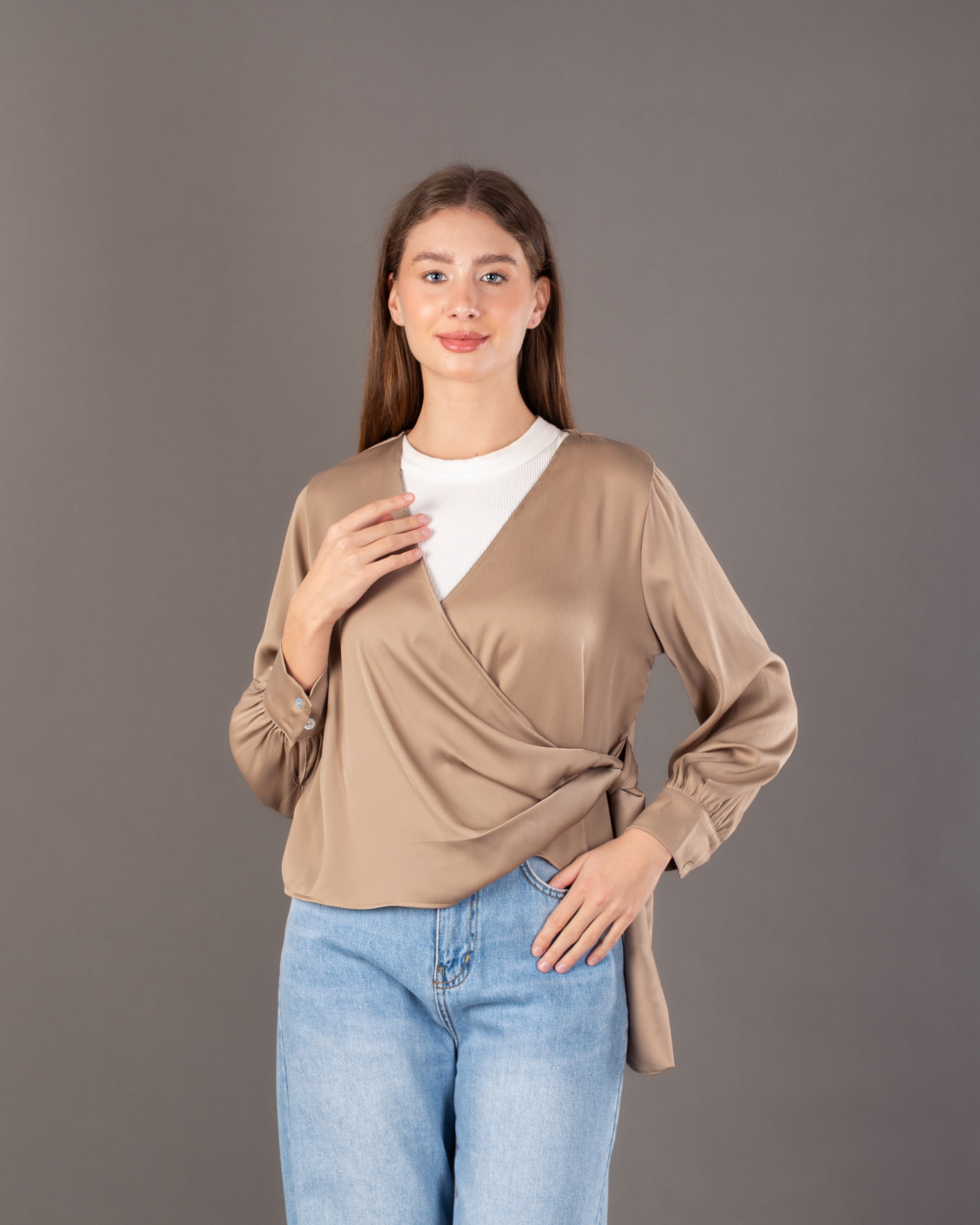 Plain Wrap Blouse