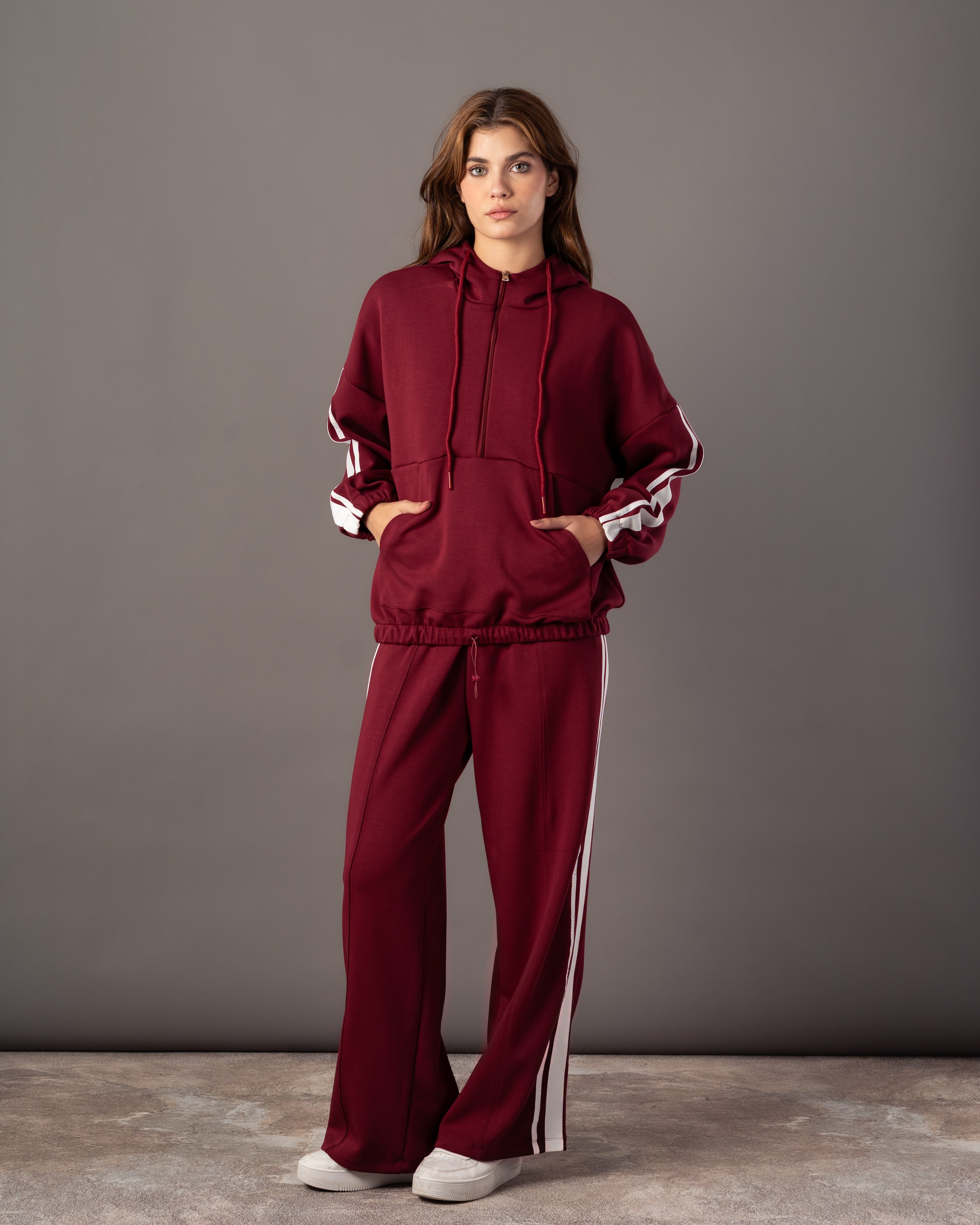 Plain Hoodie – Sleeve Stripe