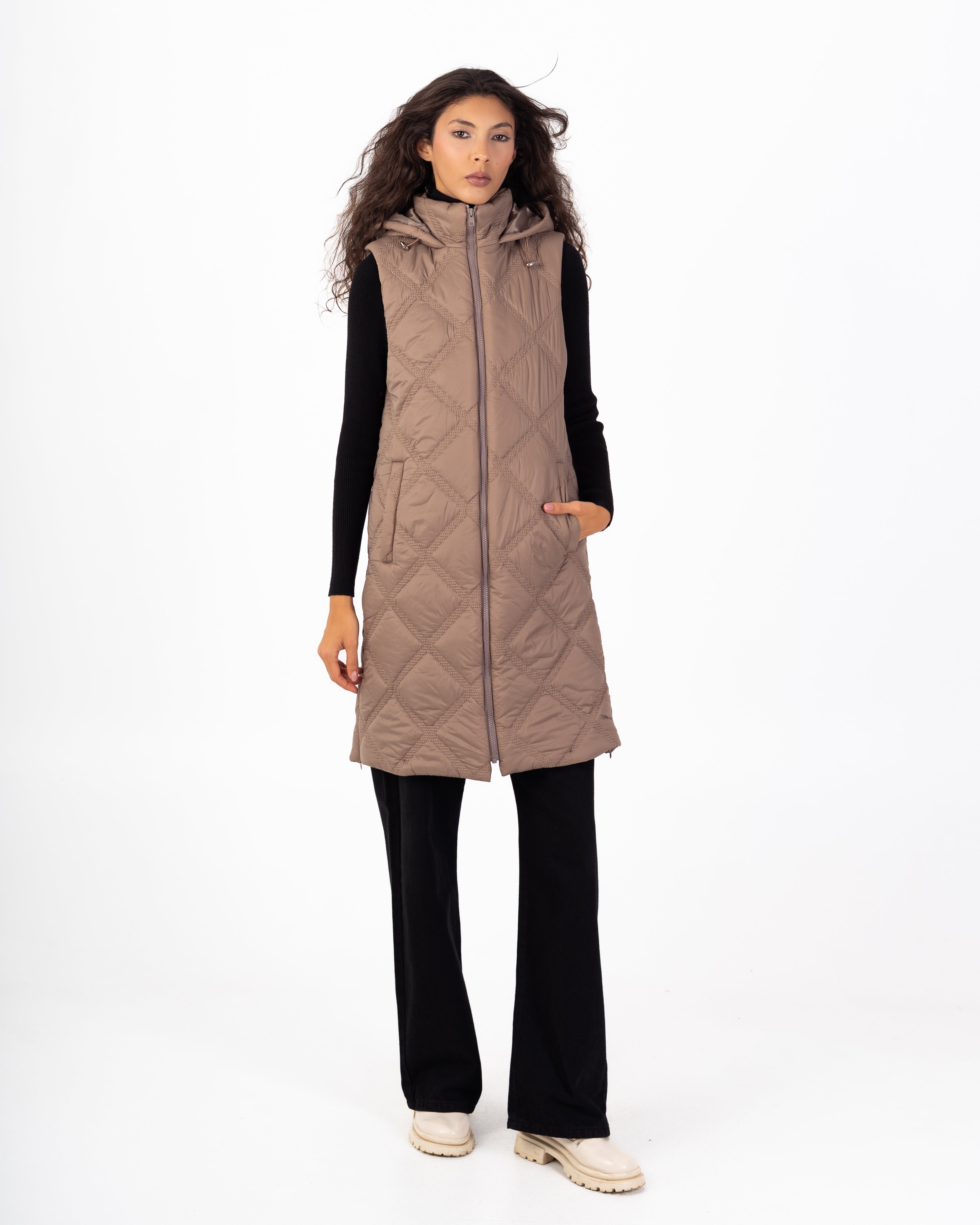 سترة مبطنة – طويلة (خياطة مثلثة صغيرة)