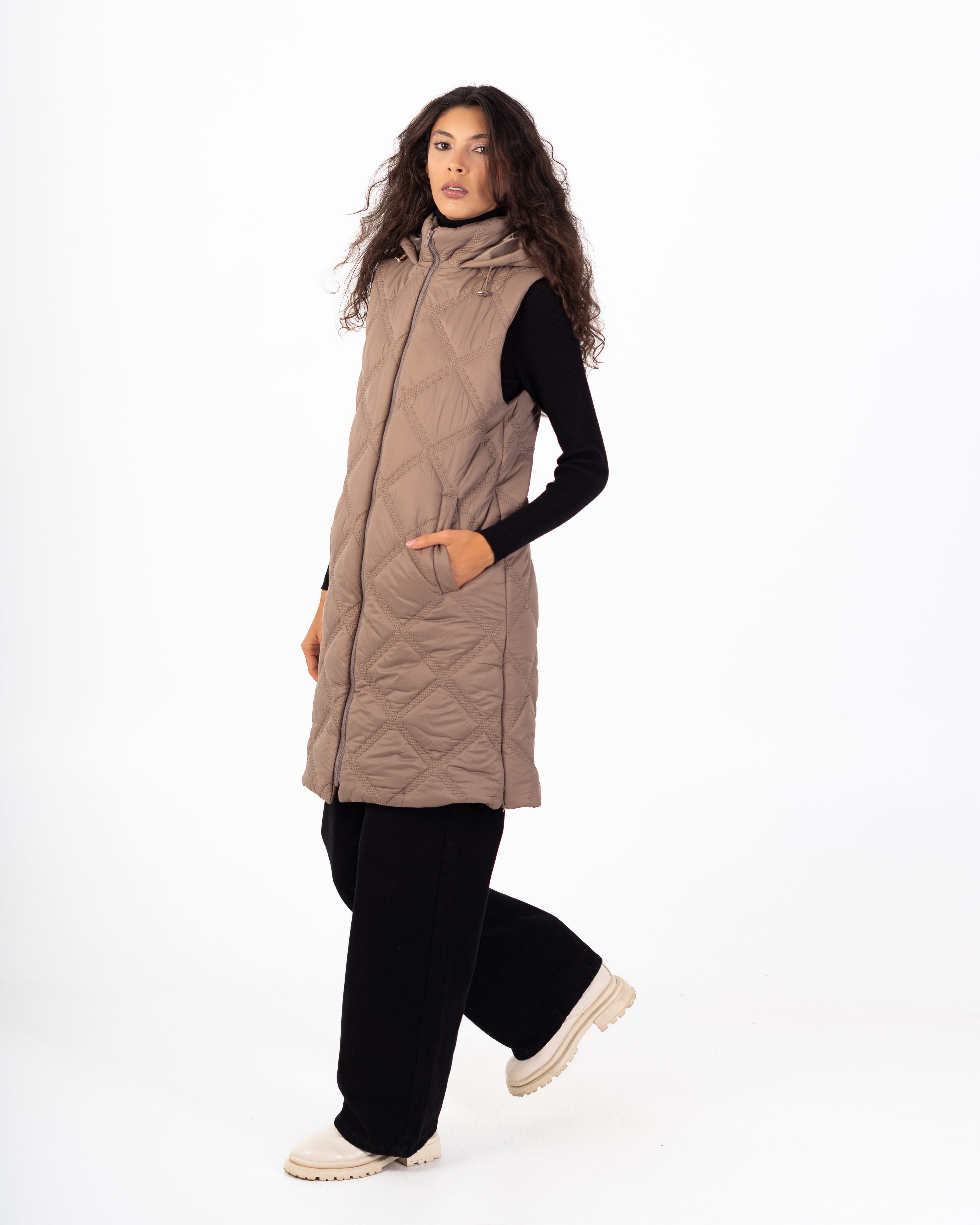 سترة مبطنة – طويلة (خياطة مثلثة صغيرة)