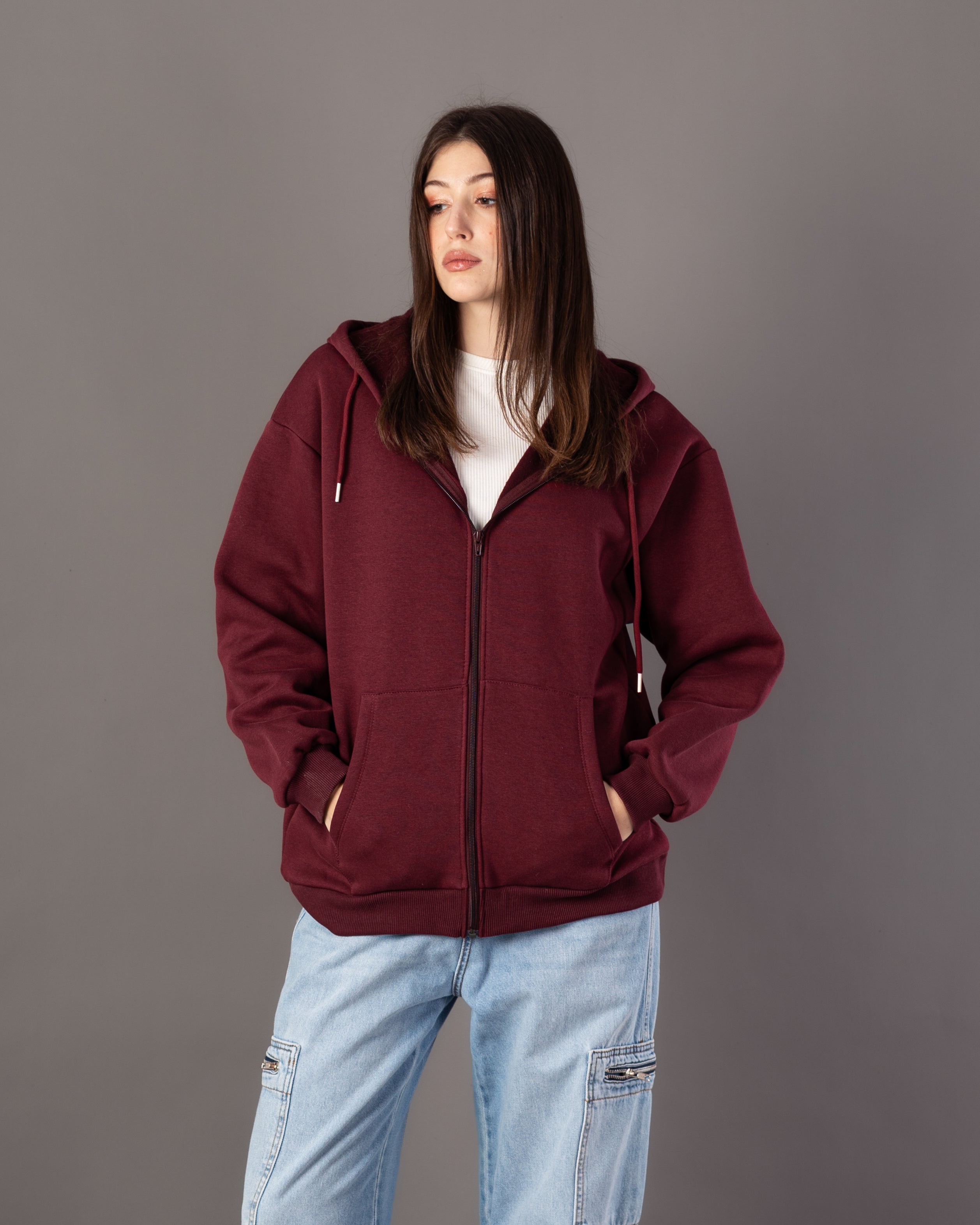Plain Sweatshirt – Zipper