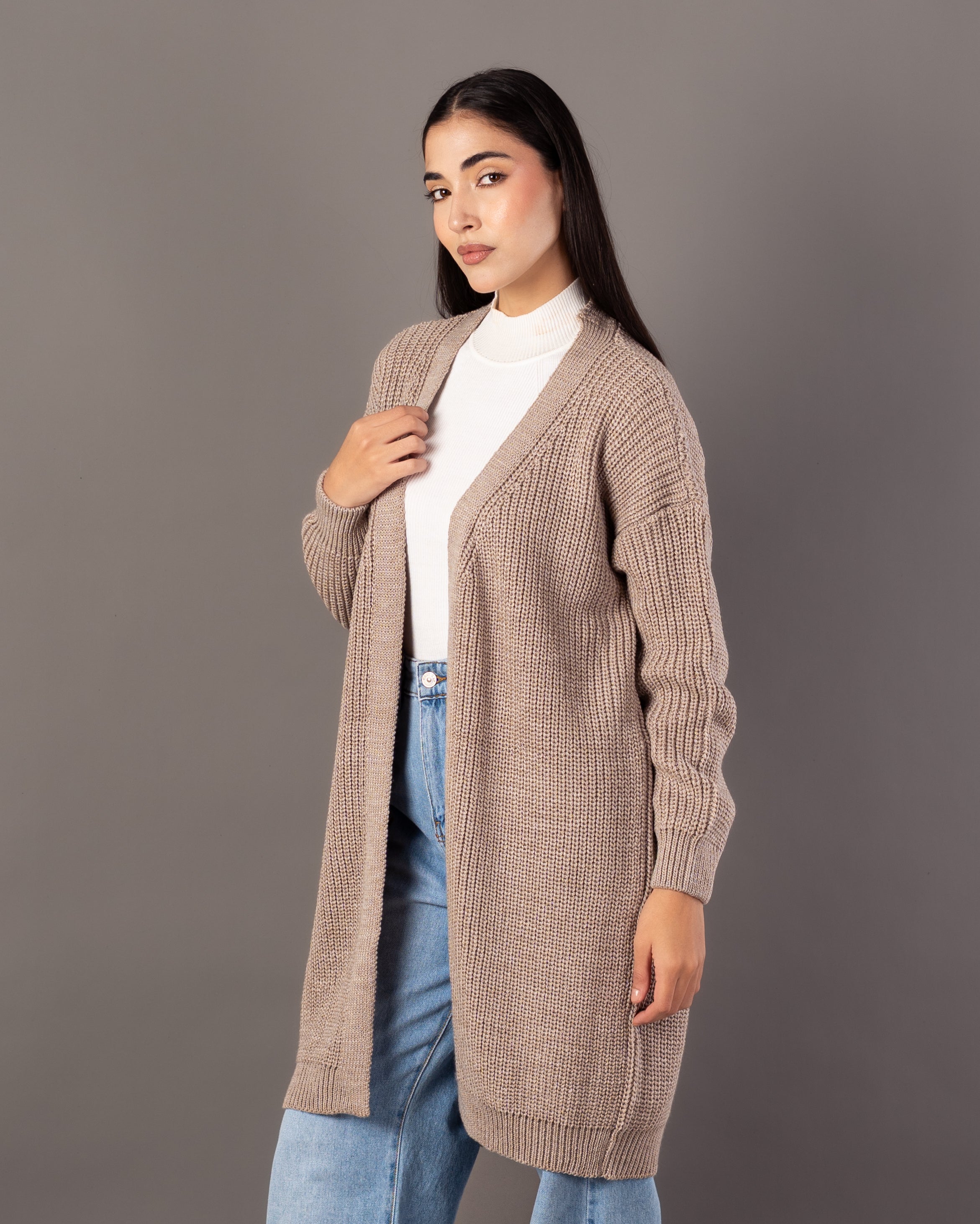 Plain Knitwear Cardigan – Open