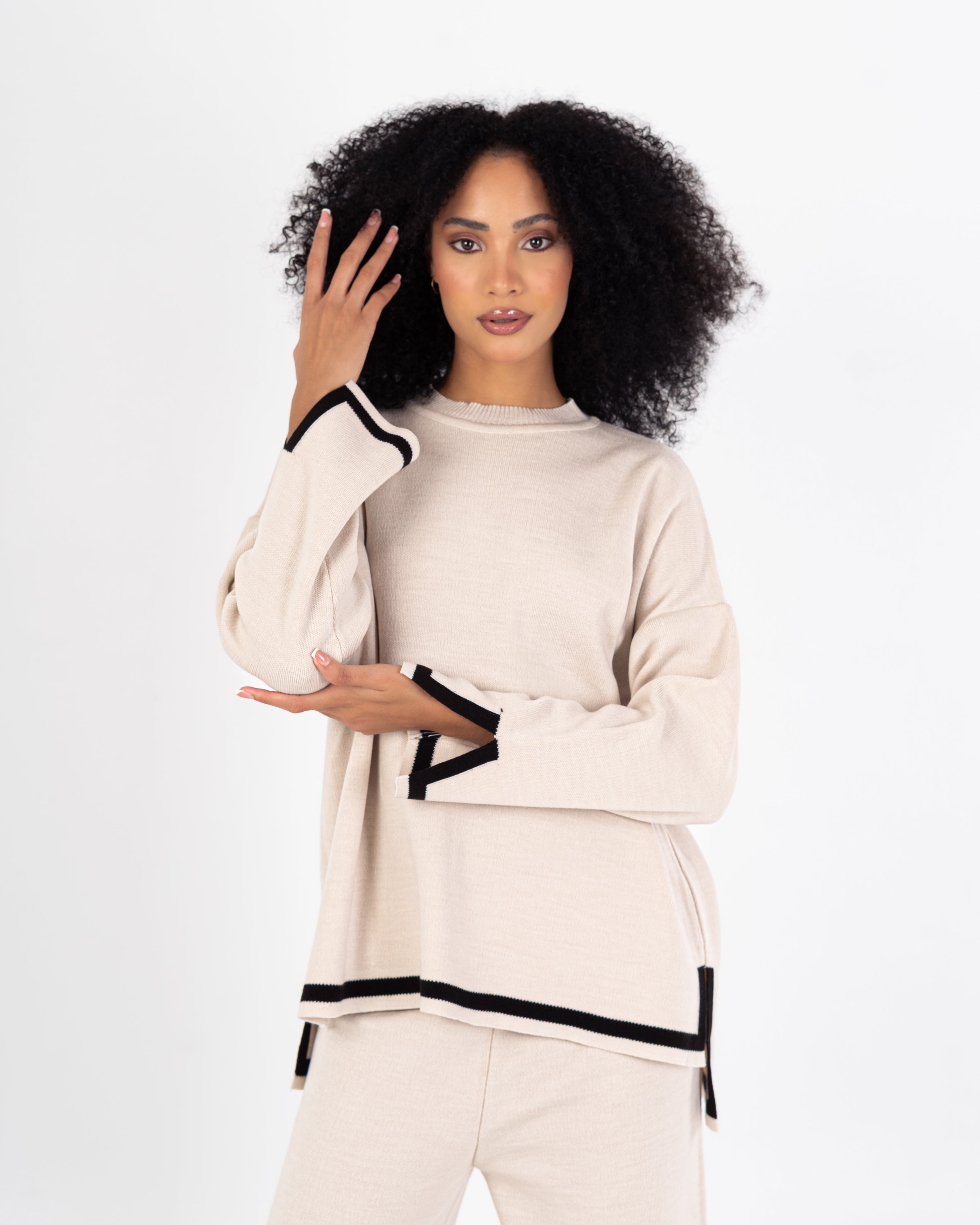 Knitwear Suit – Color (Stripe On Sleeves - Hem)