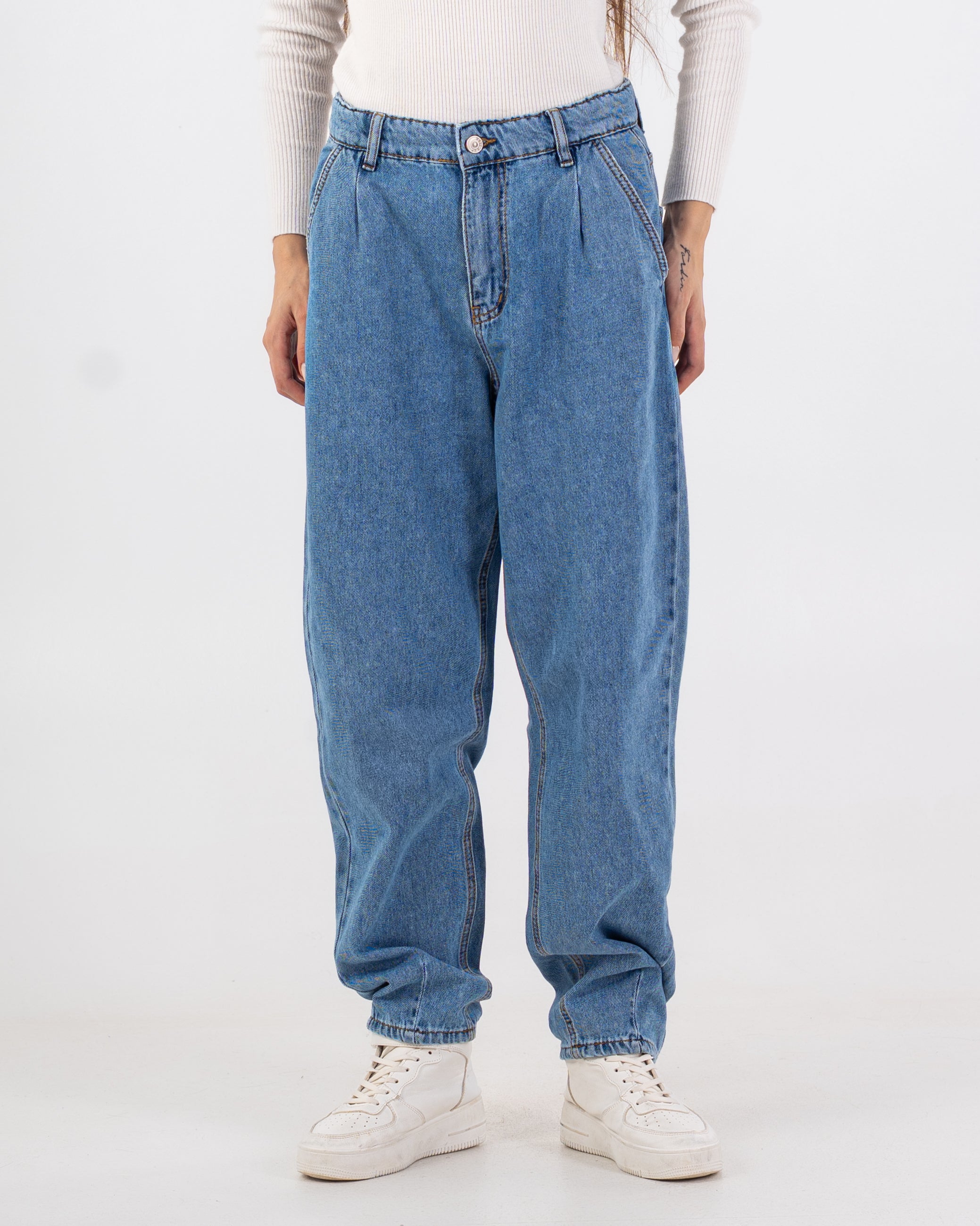 بنطلون جينز Mom-Fit – سادة