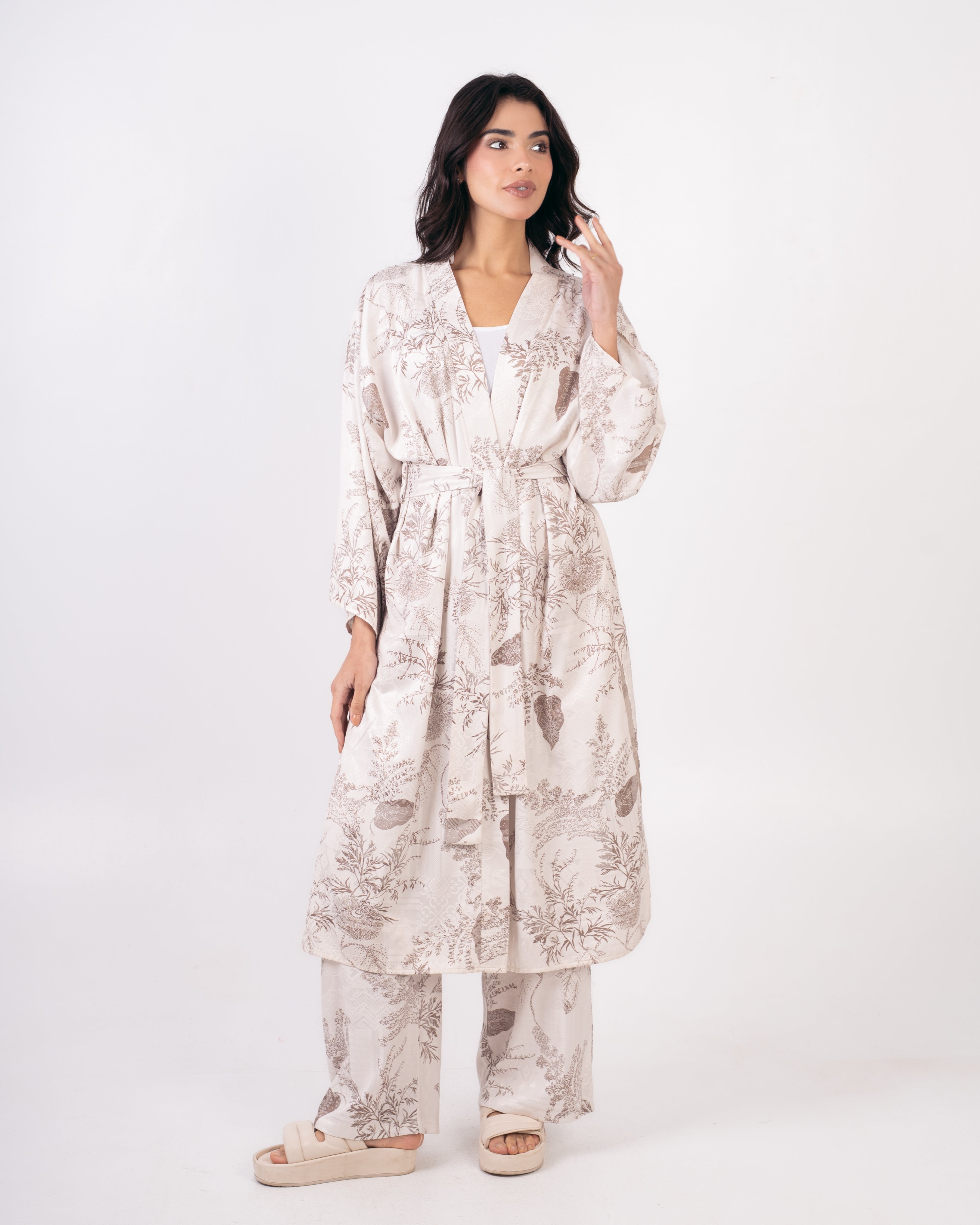 Long Floral Kimono - With Belt