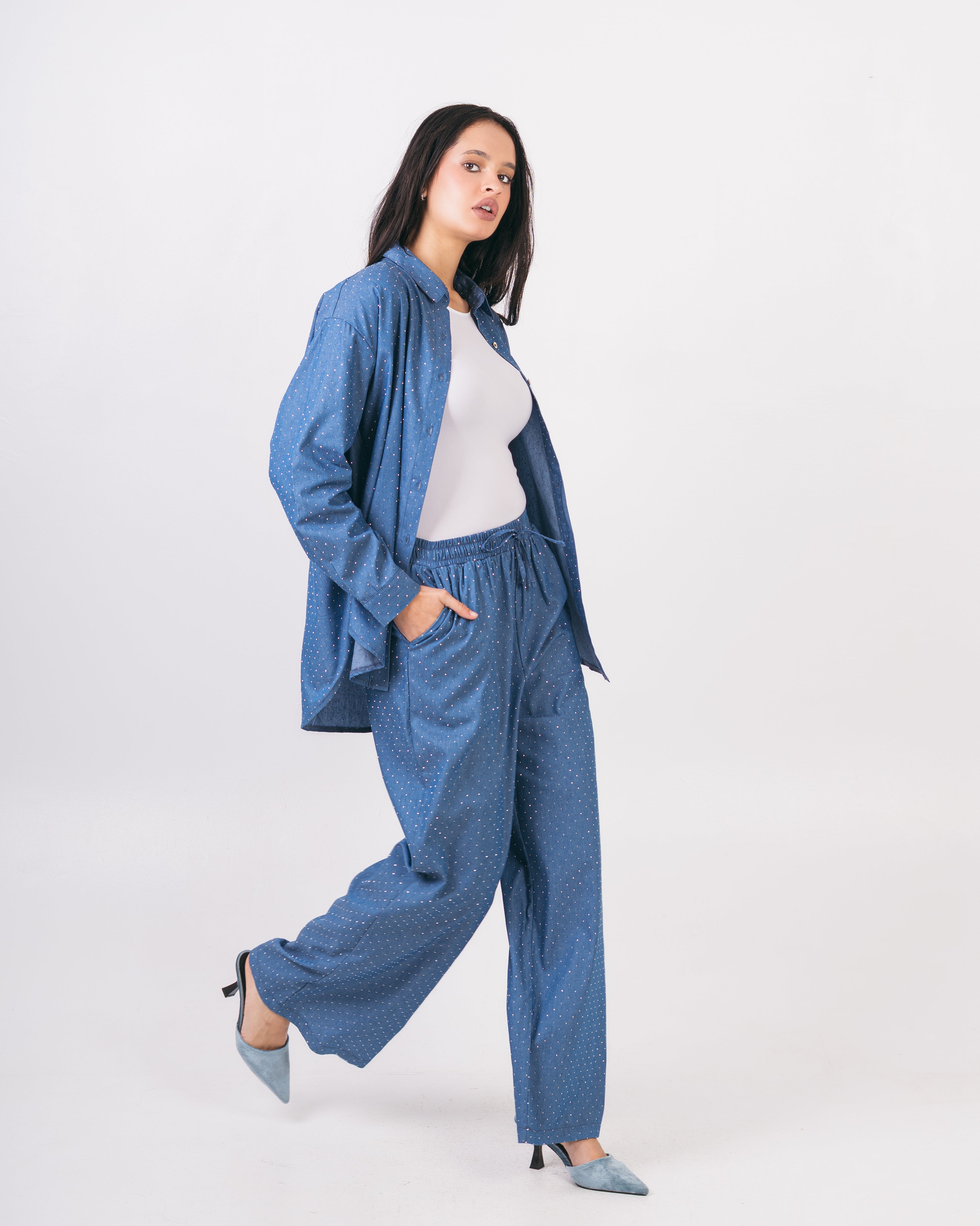 Denim Shirt - With Shiny Beads