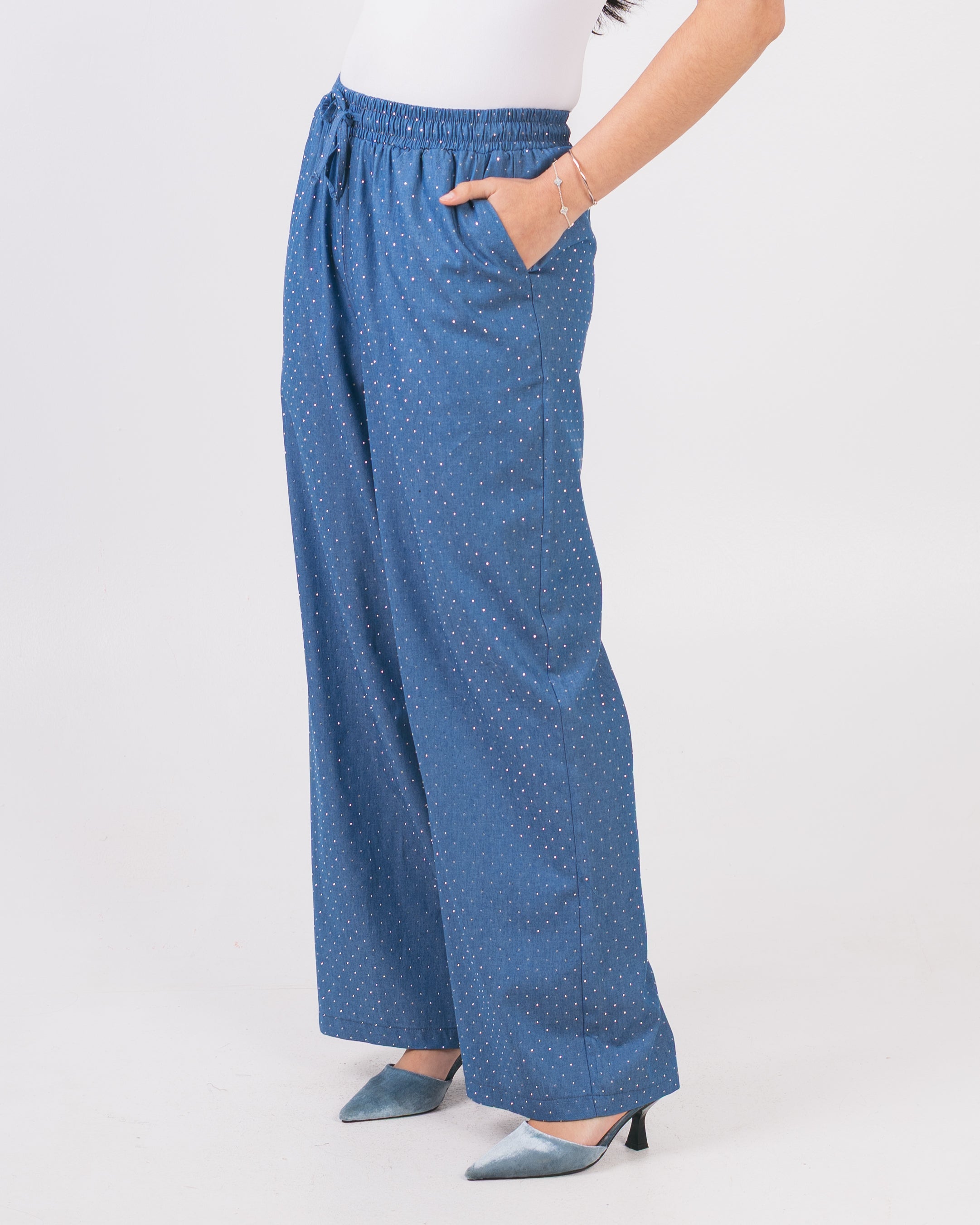Drawstring Trouser - With Shiny Beads