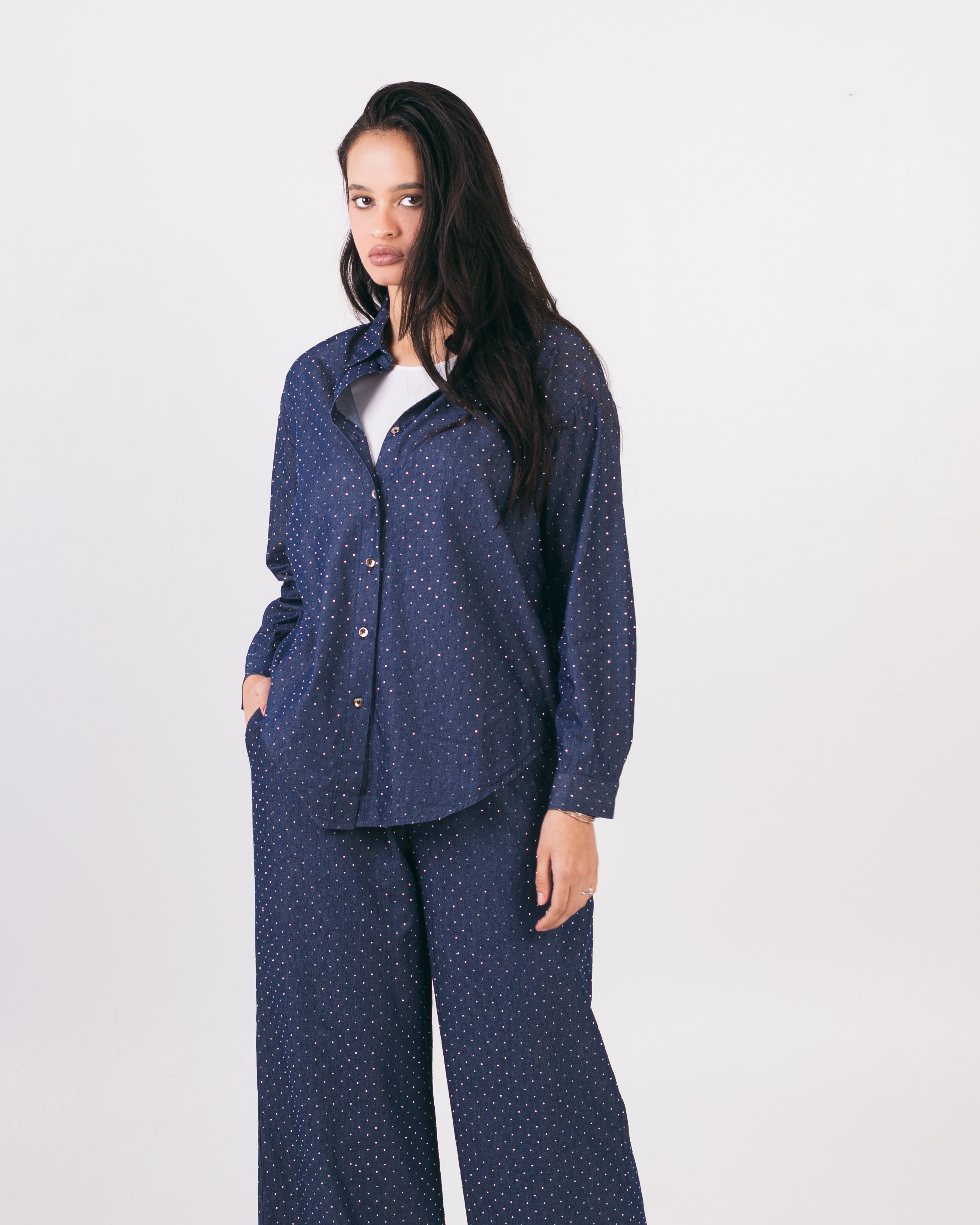 Denim Shirt - With Shiny Beads