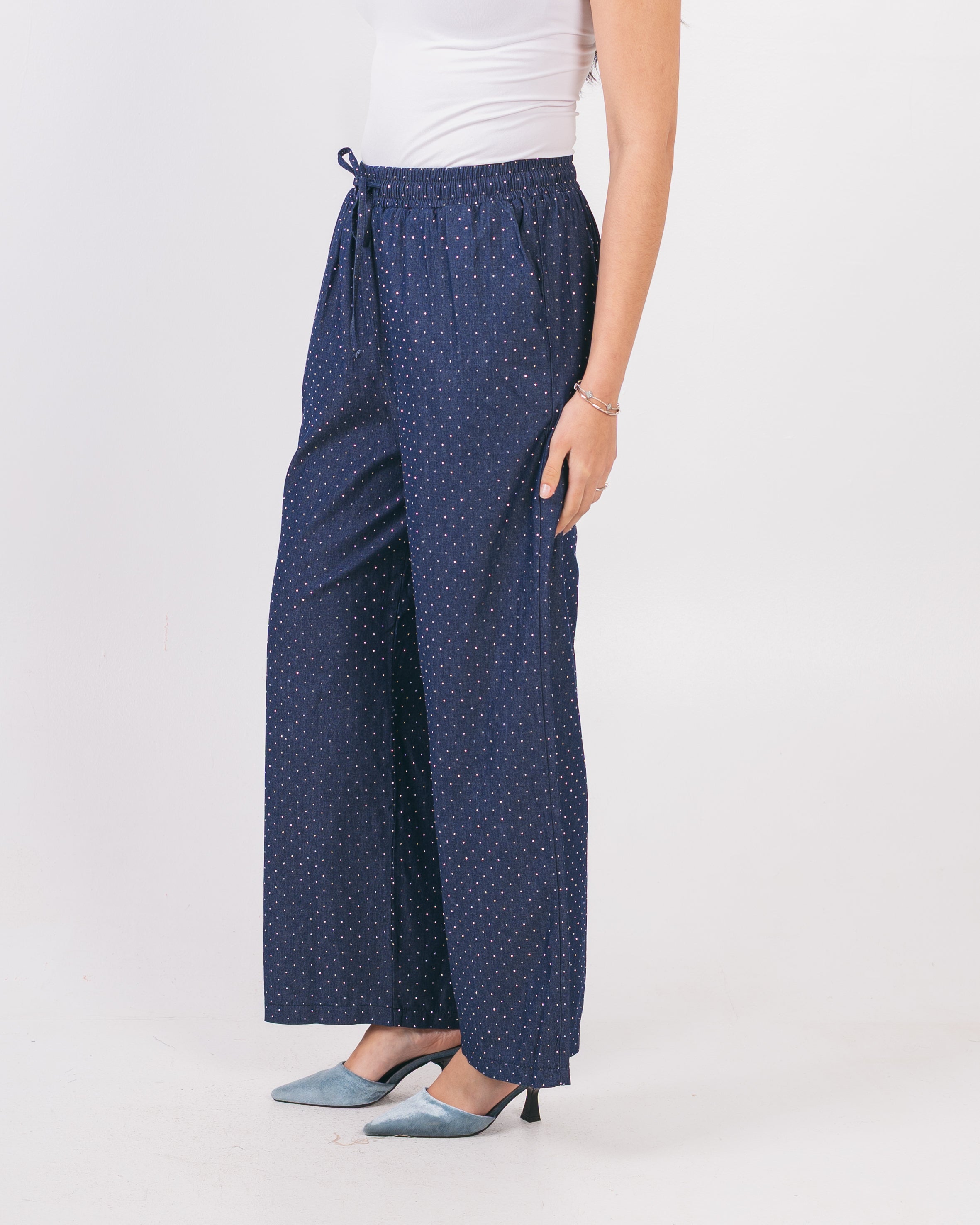 Drawstring Trouser - With Shiny Beads