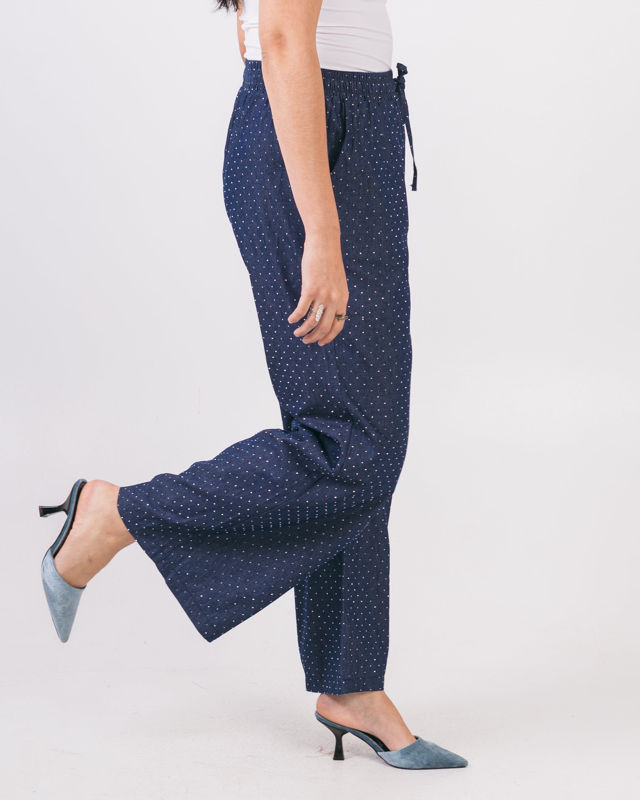 Drawstring Trouser - With Shiny Beads