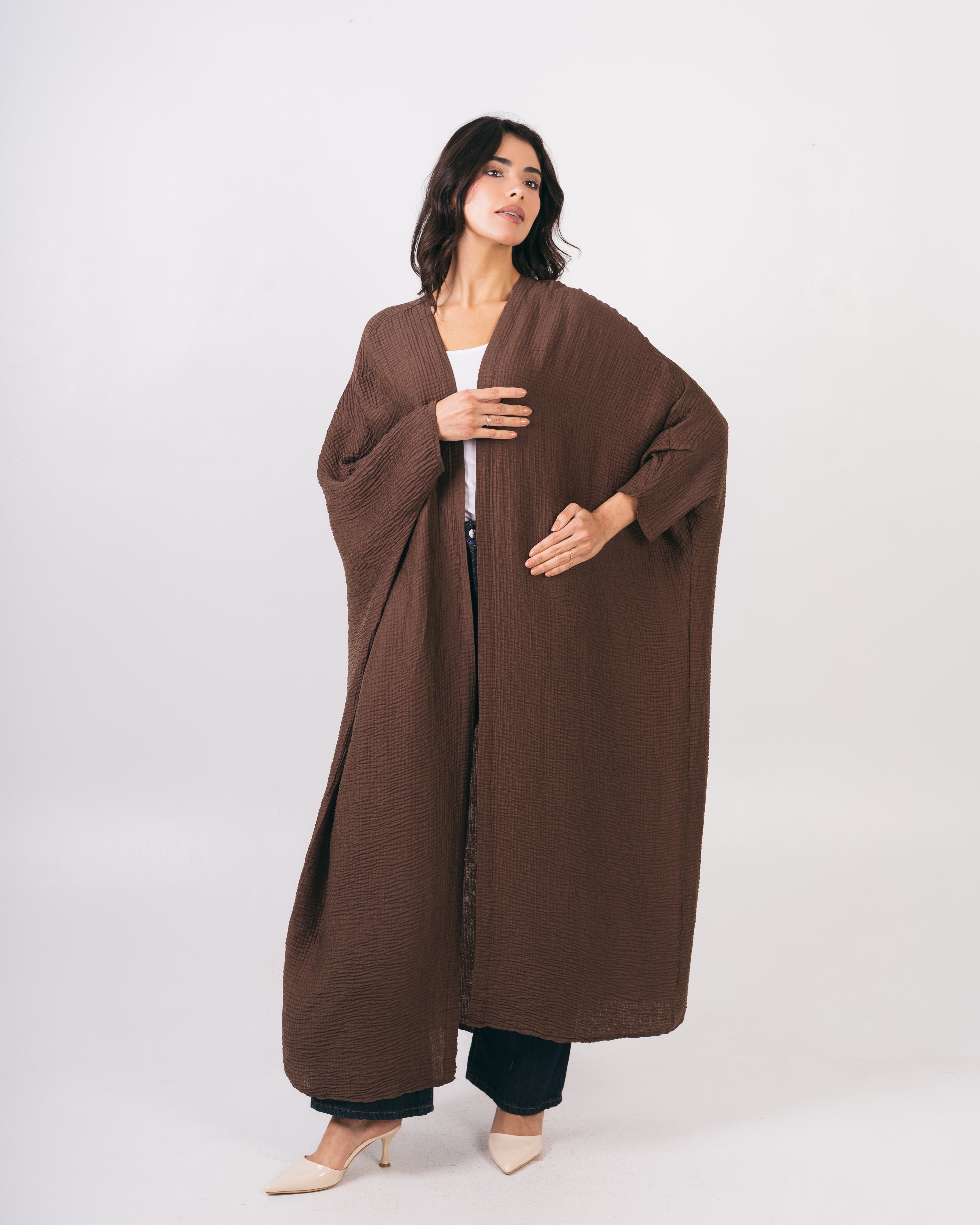 كيمونو طويل سادة - ملون