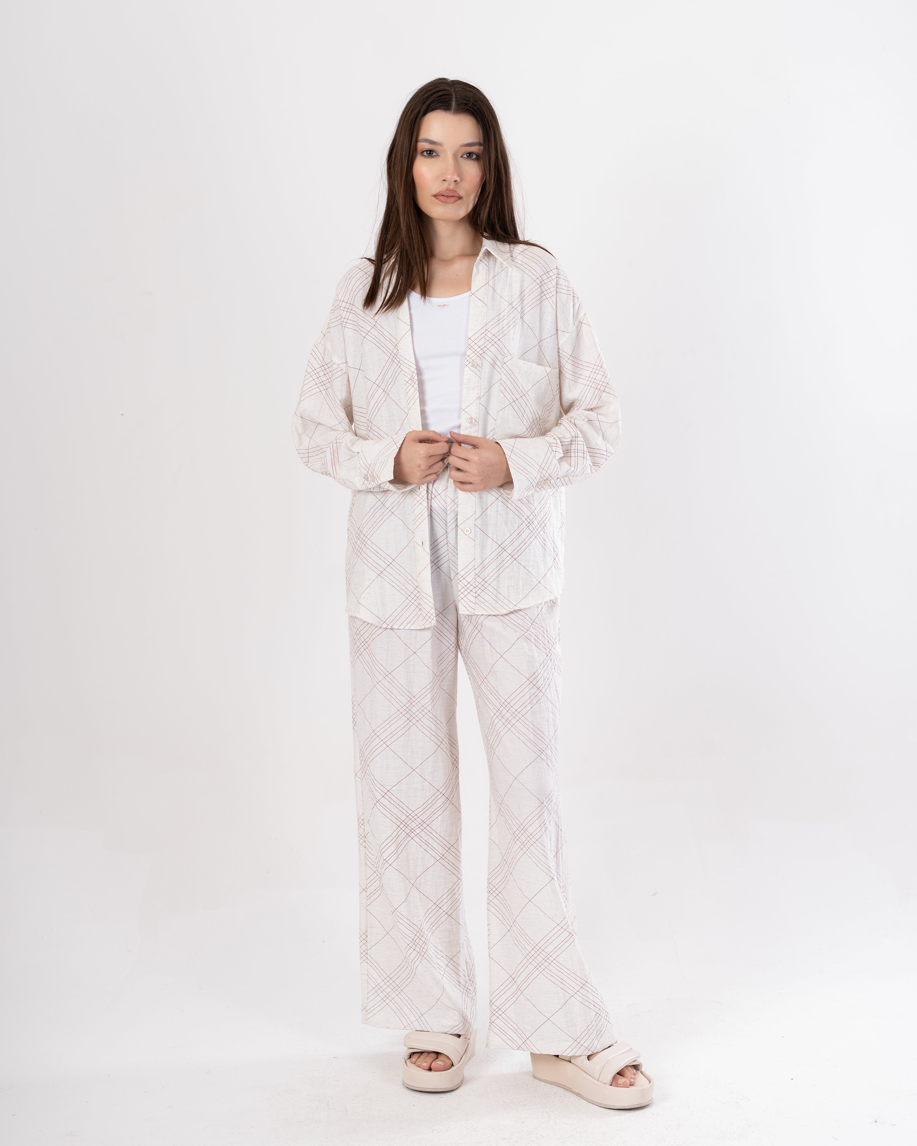 Patterned Shirt – Crossed Stripes