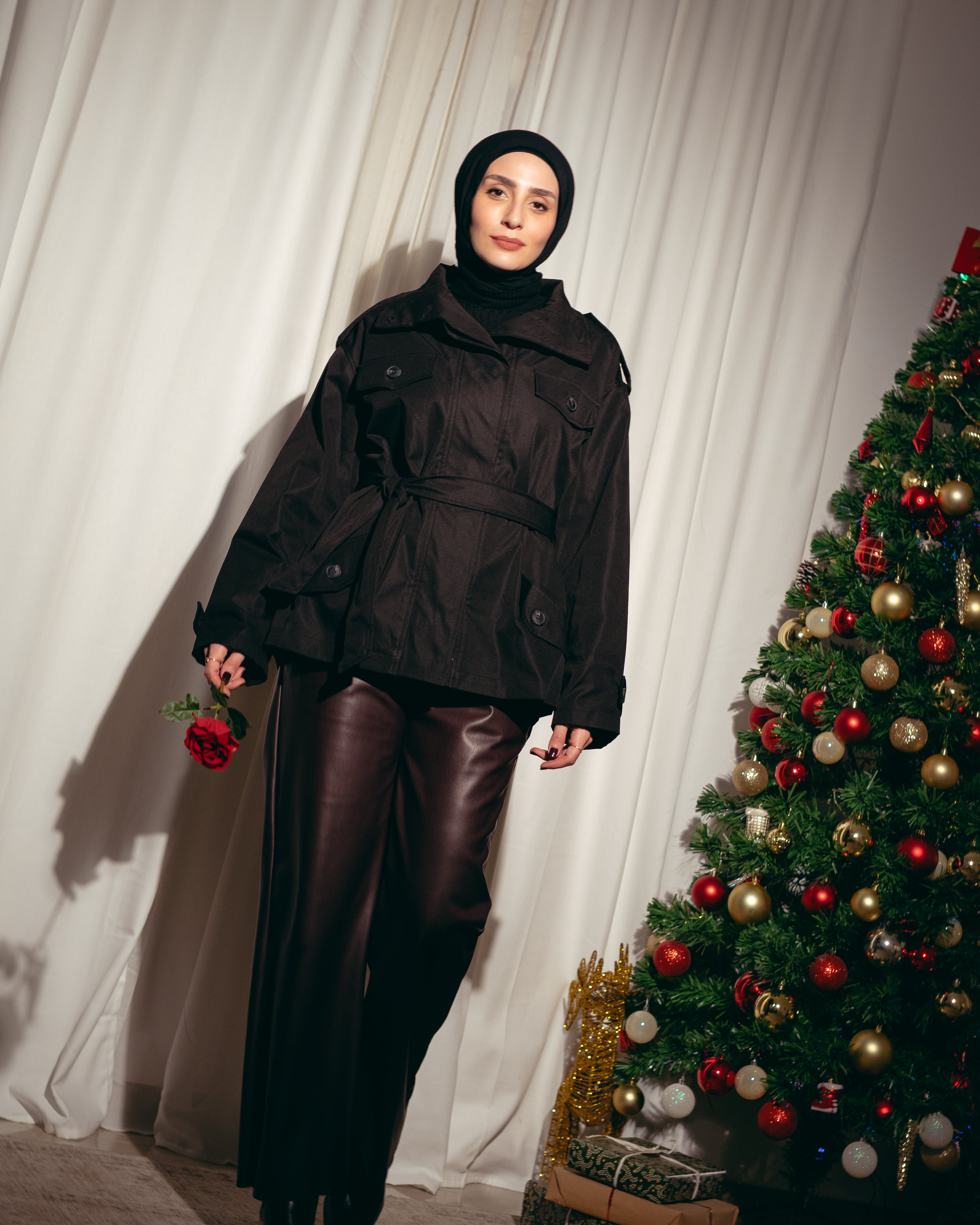 Gabardine Jacket – With Belt (Pockets, Plain)