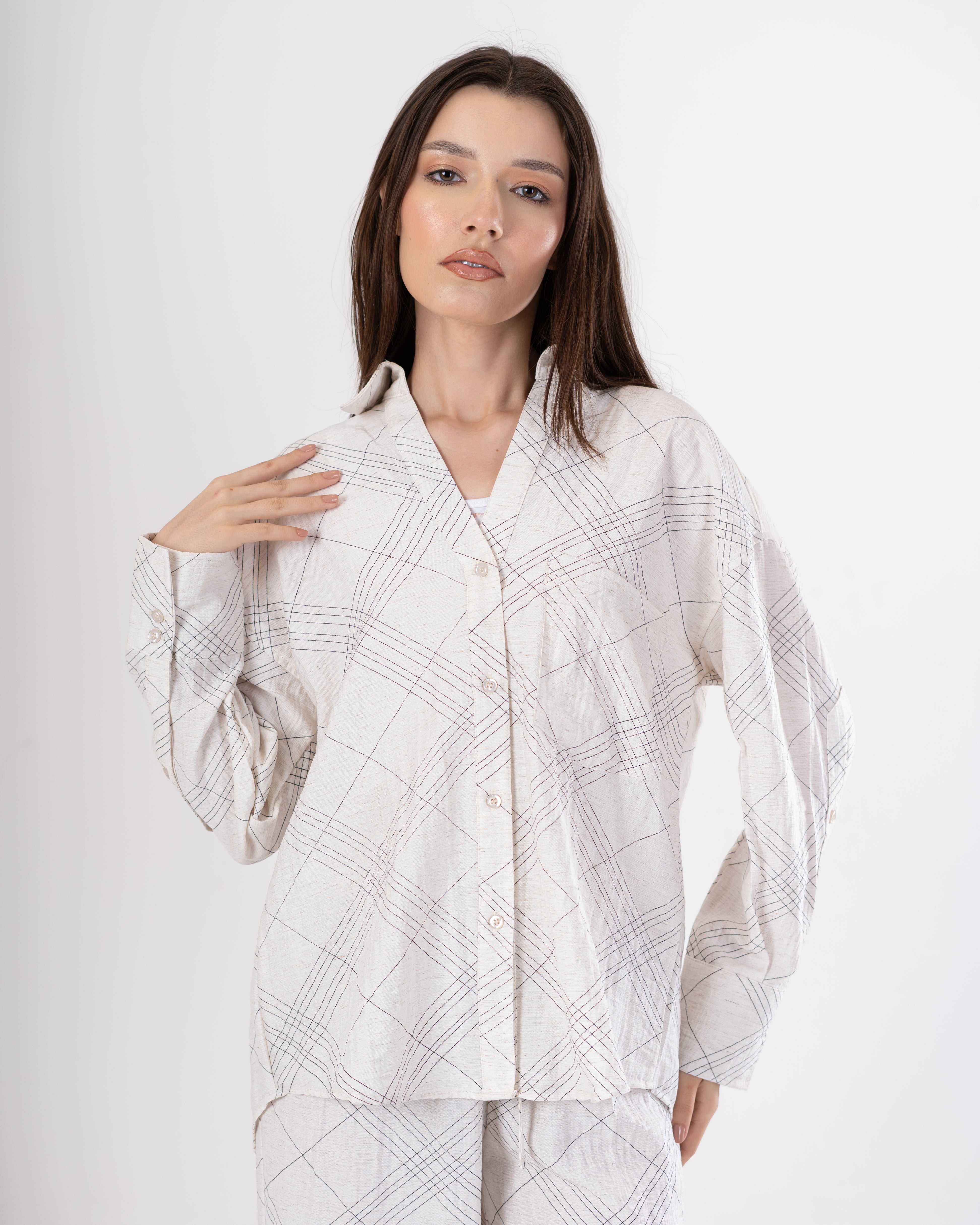 Patterned Shirt – Crossed Stripes