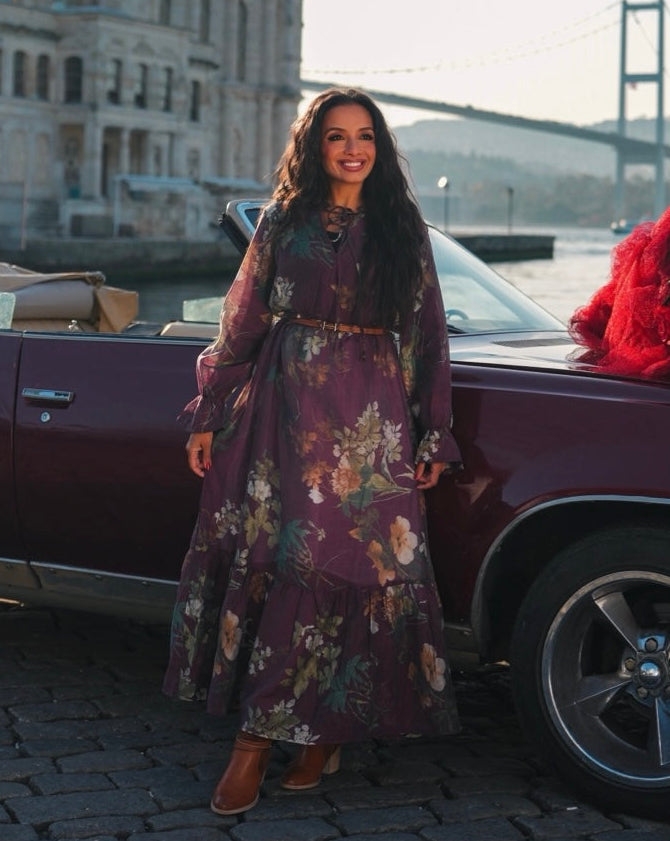 All Over Floral Dress - With Elastic Waist