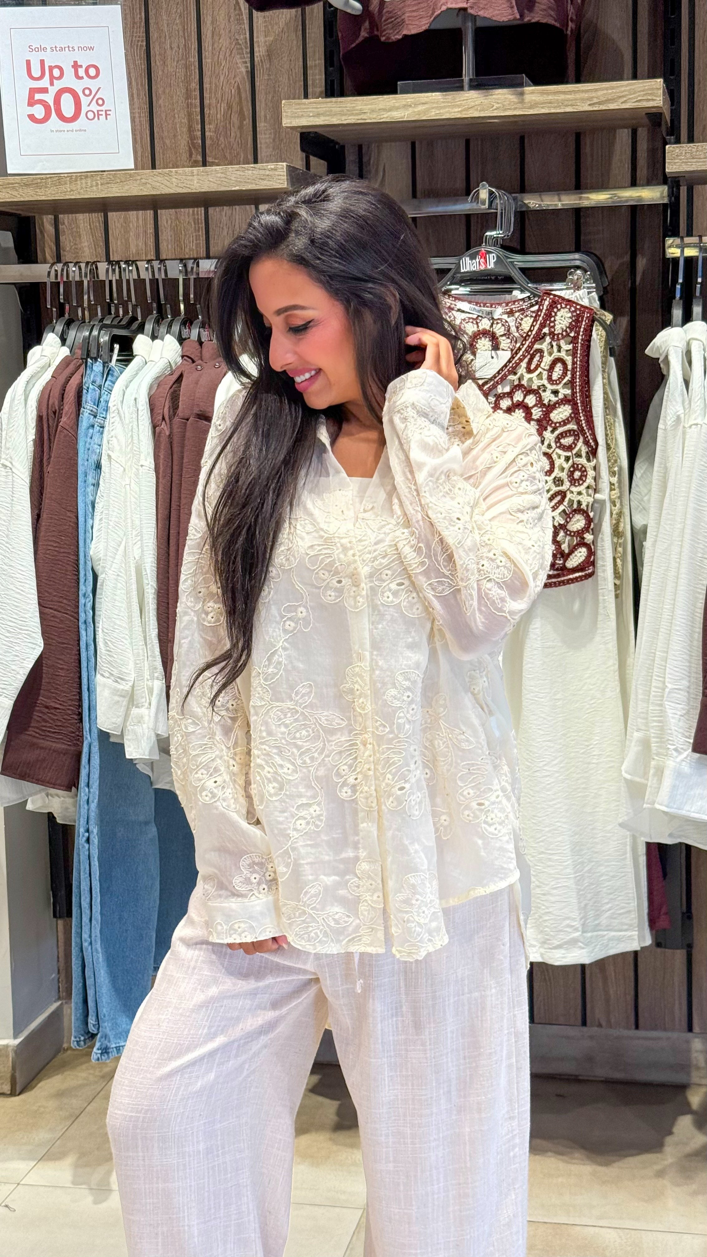 Floral Embroidered Shirt