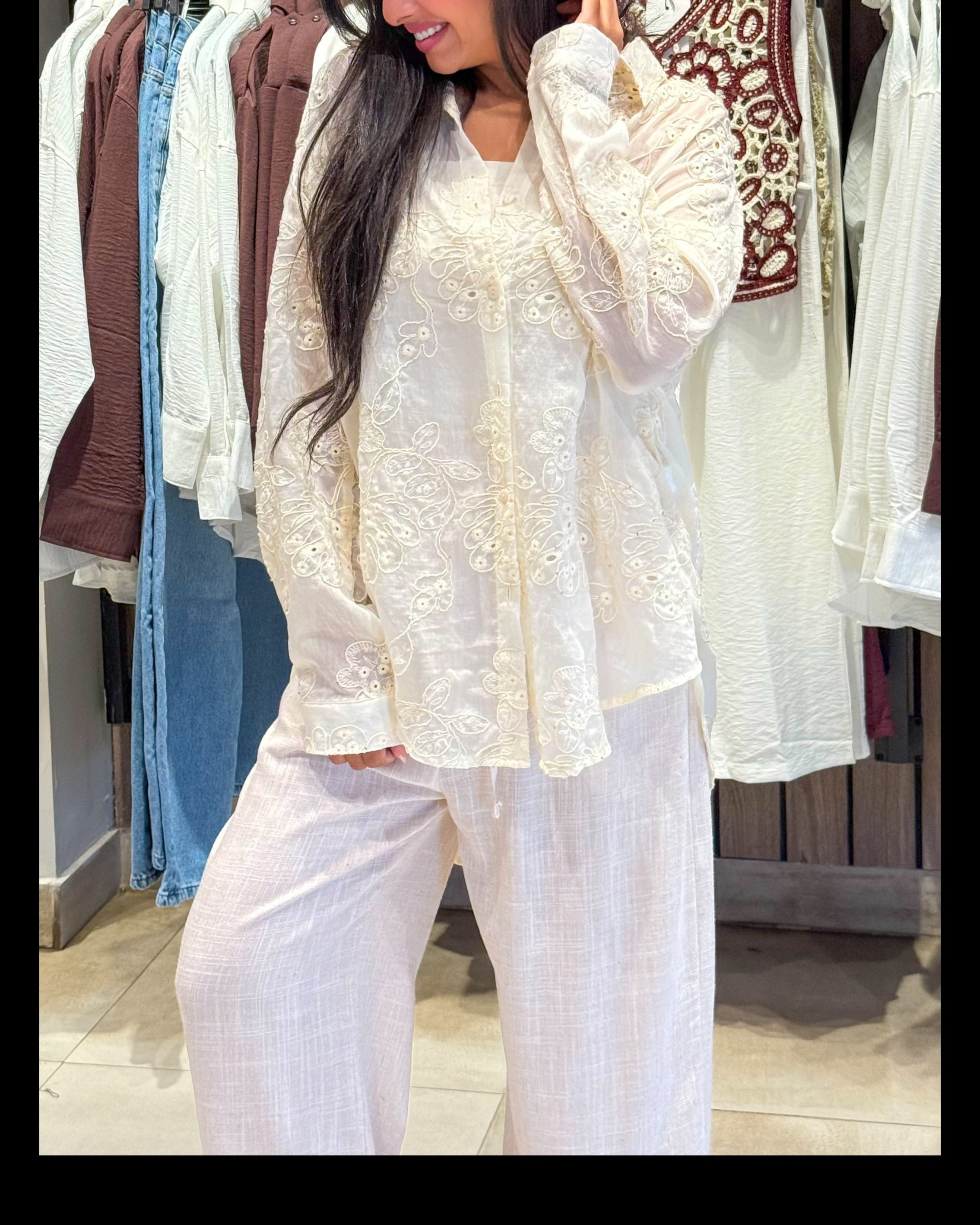 Linen Wide-Leg Trousers