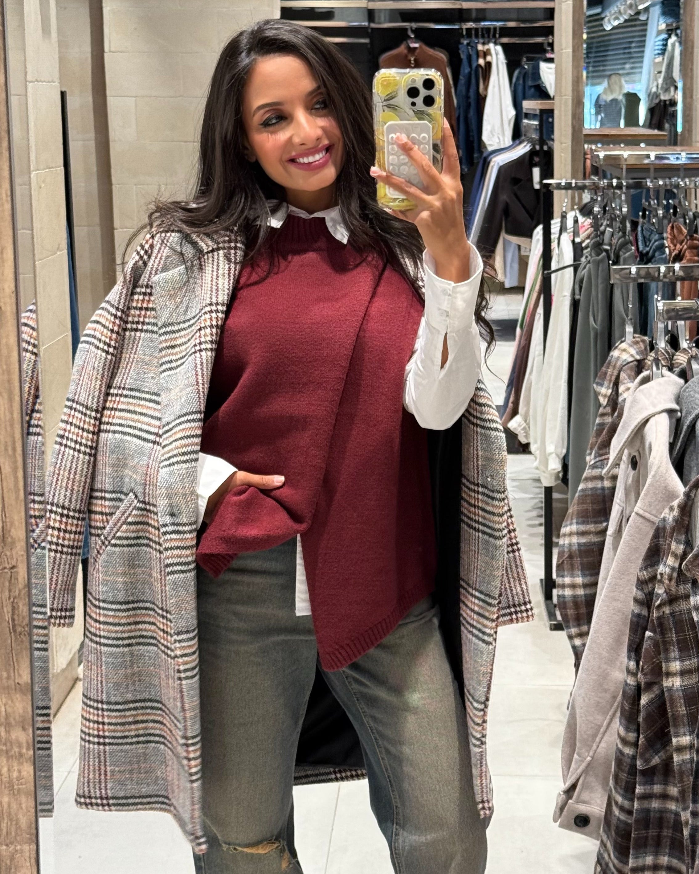 جاكيت صوف – منقوش (طويل)