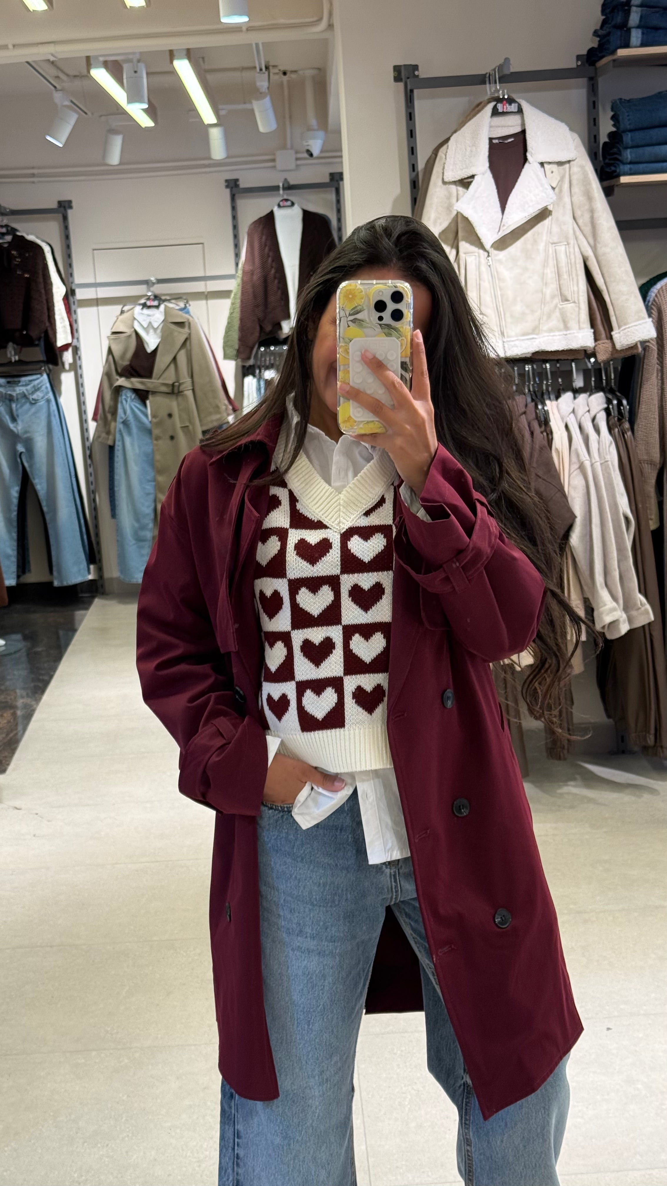 جاكيت من قماش الغاباردين - مع حزام