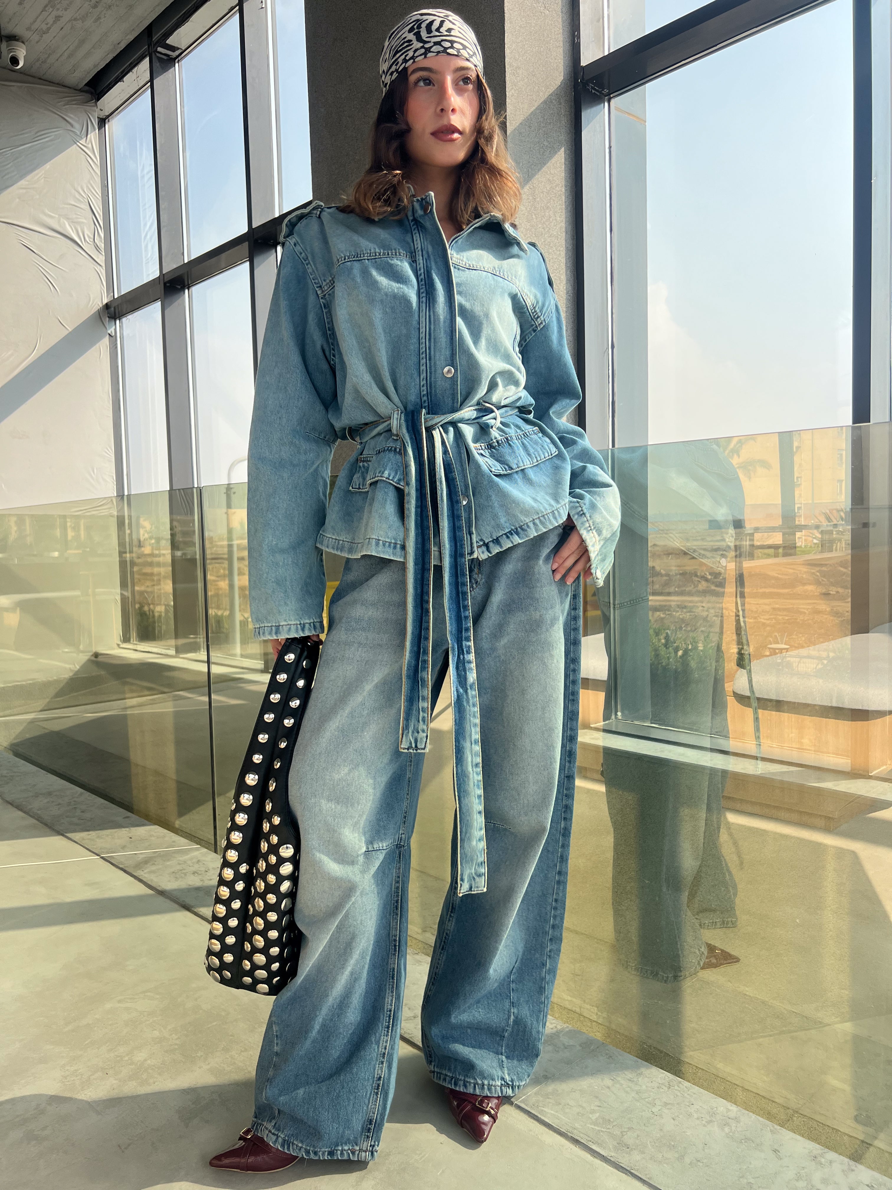 Denim Jacket β With Belt (Capsule Buttons)