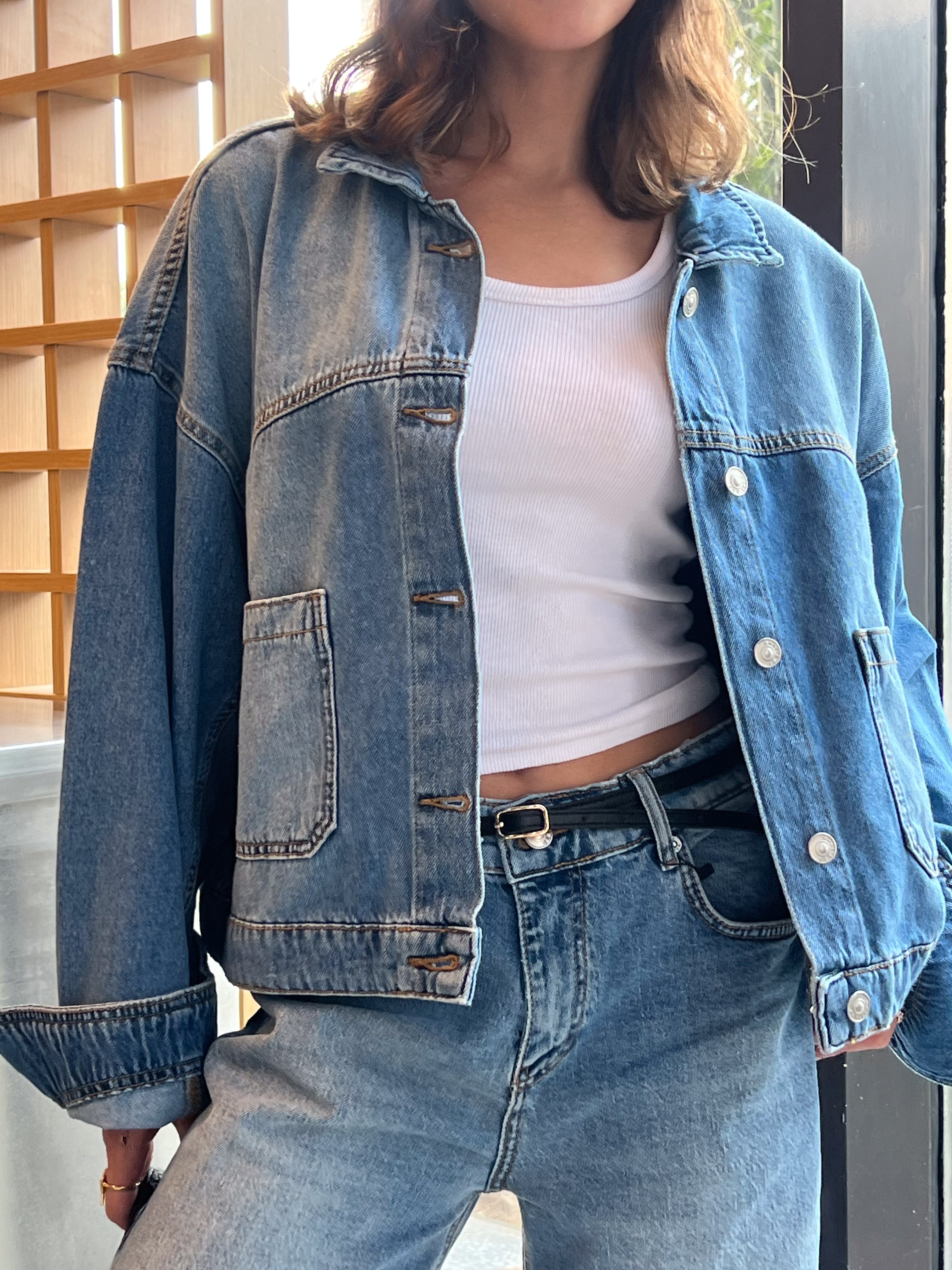 Short Denim Jacket β (2 Square Pockets)