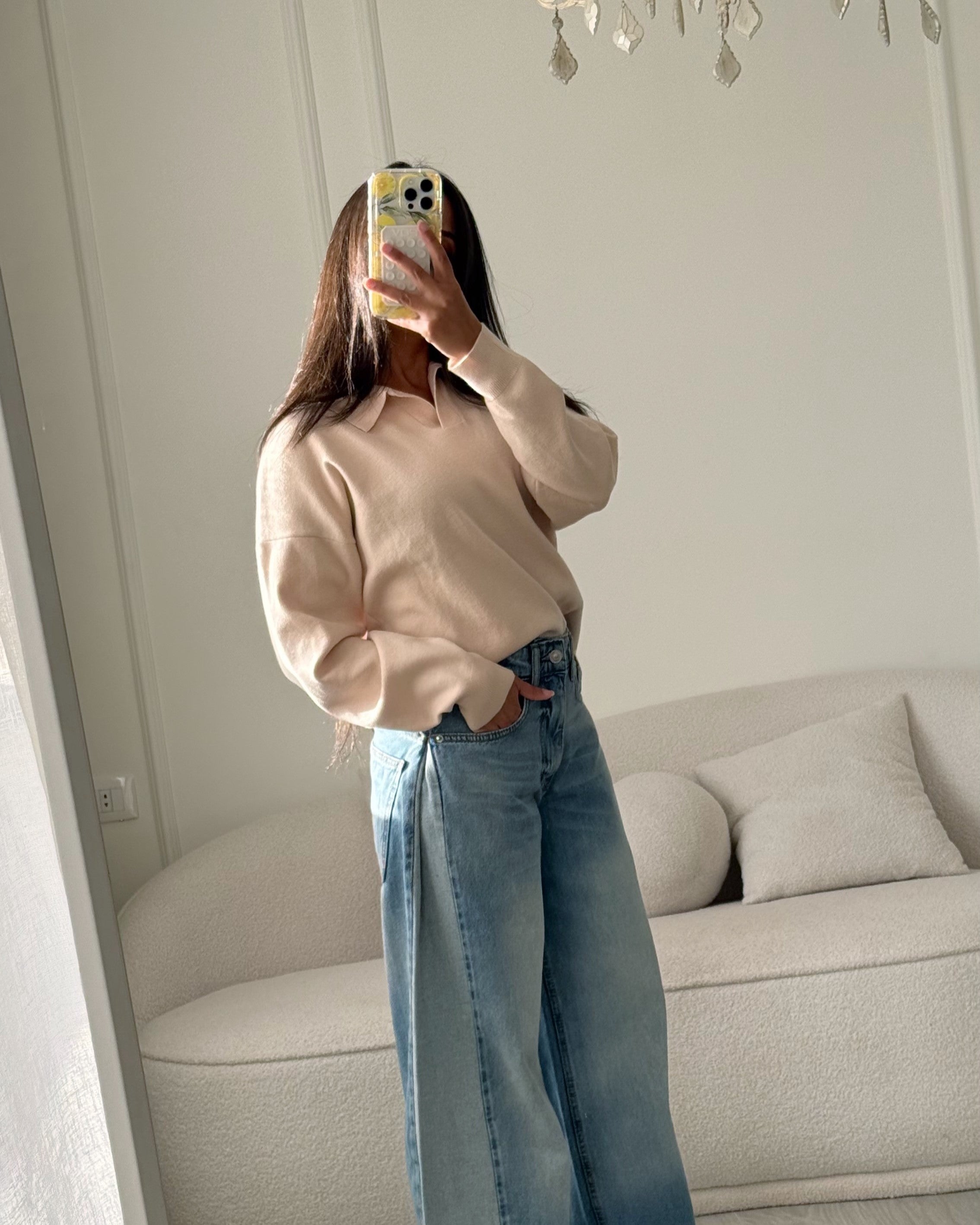 كنزة صوفية سادة – (ذات رقبة دائرية)