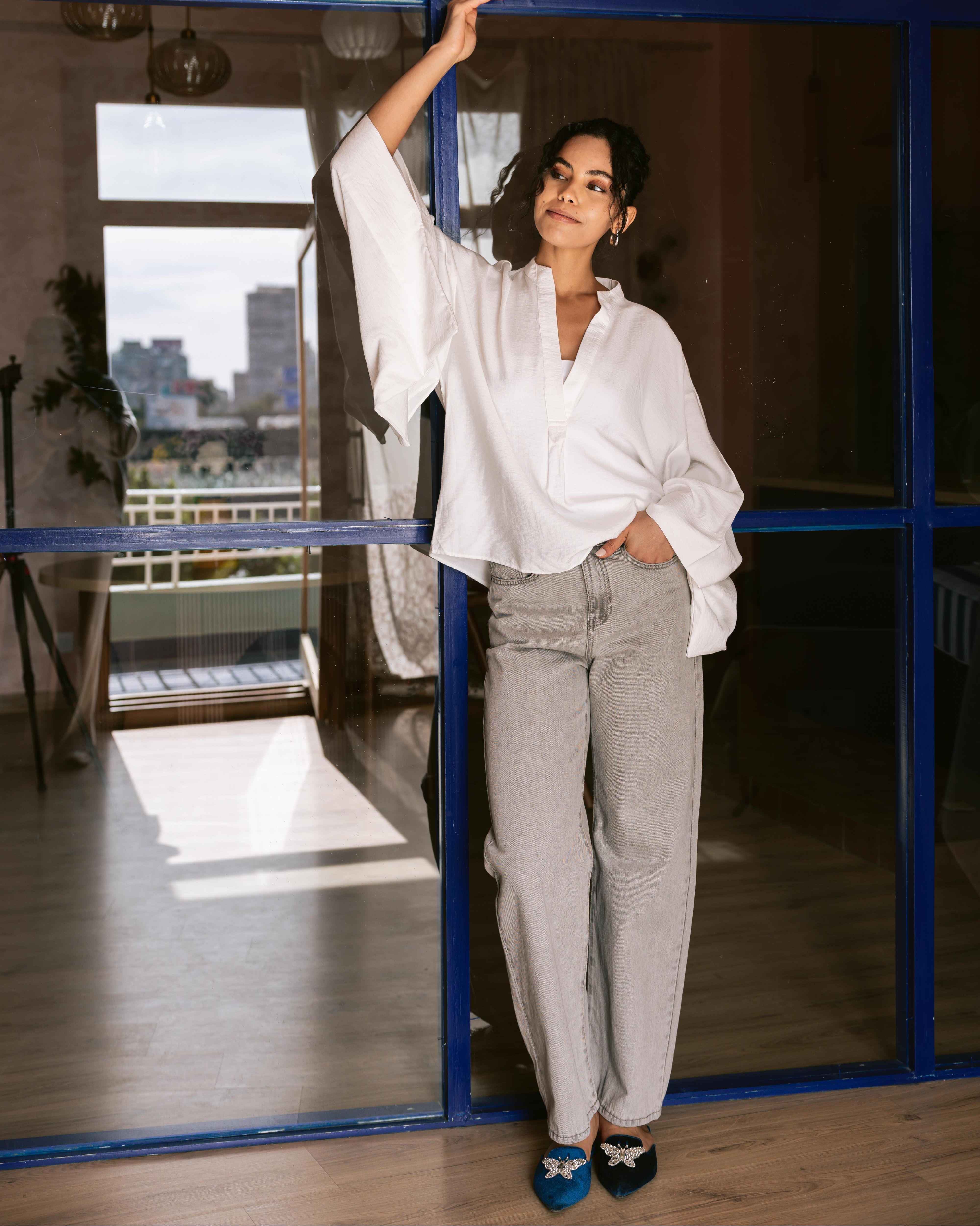 Plain Wide Leg - Denim Trouser
