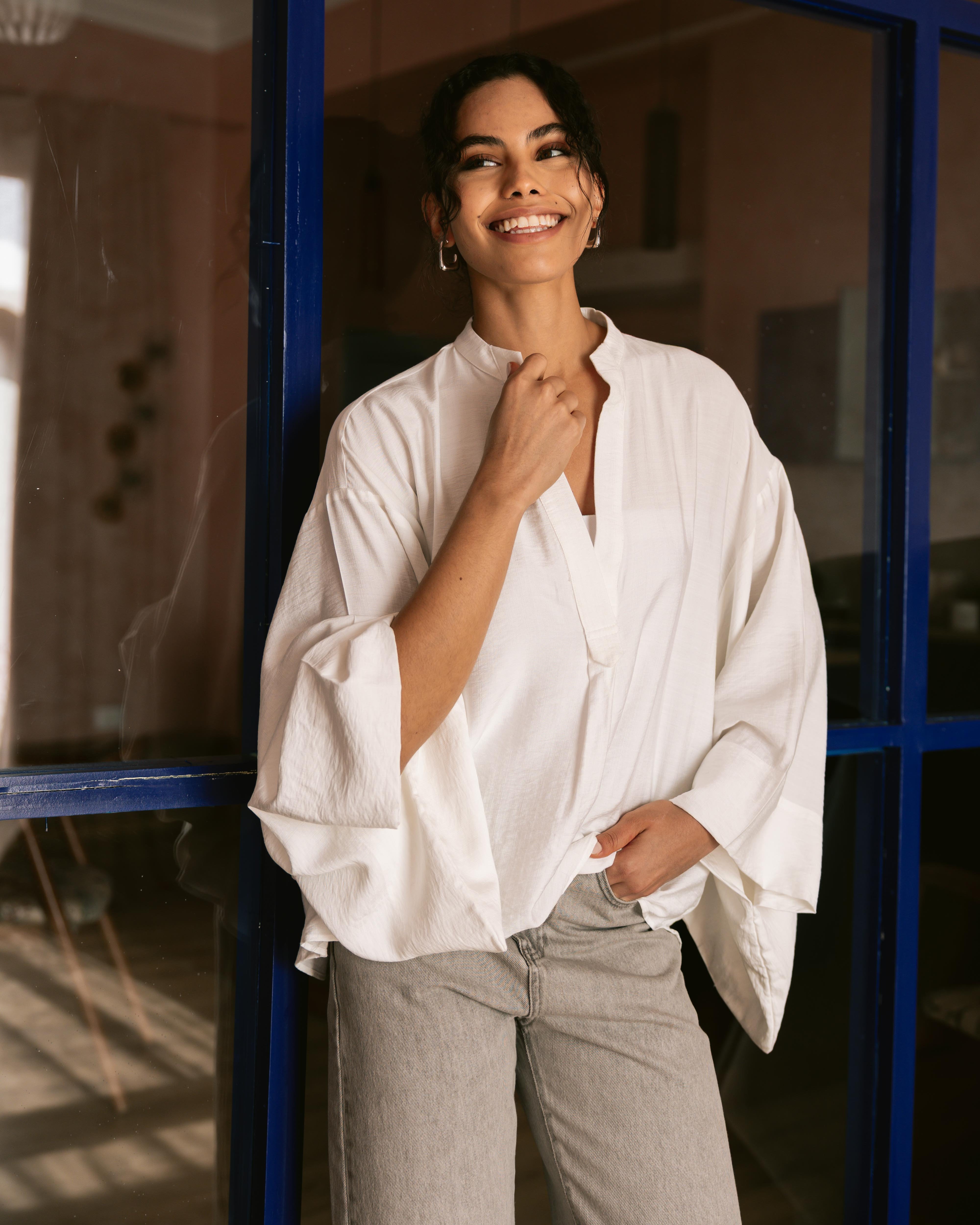 Oversized Blouse — Wide Sleeves